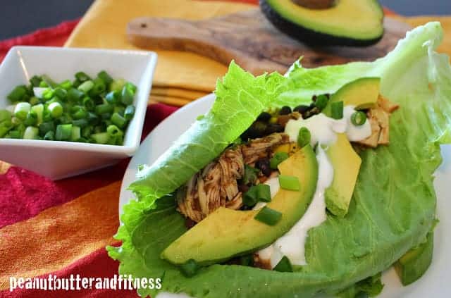 Slow Cooker Chicken and Black Bean Lettuce Wraps