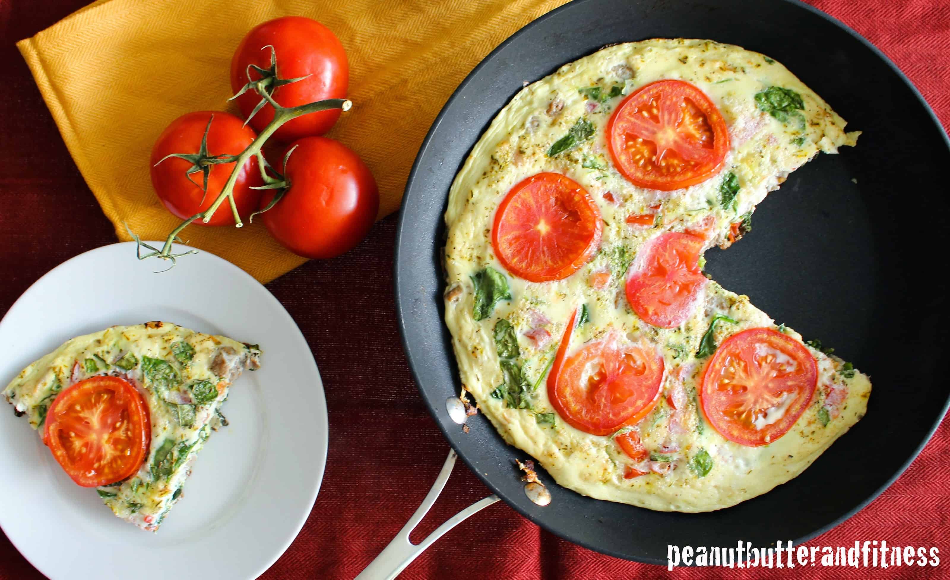 Tomato, Basil and Spinach Egg White Frittata