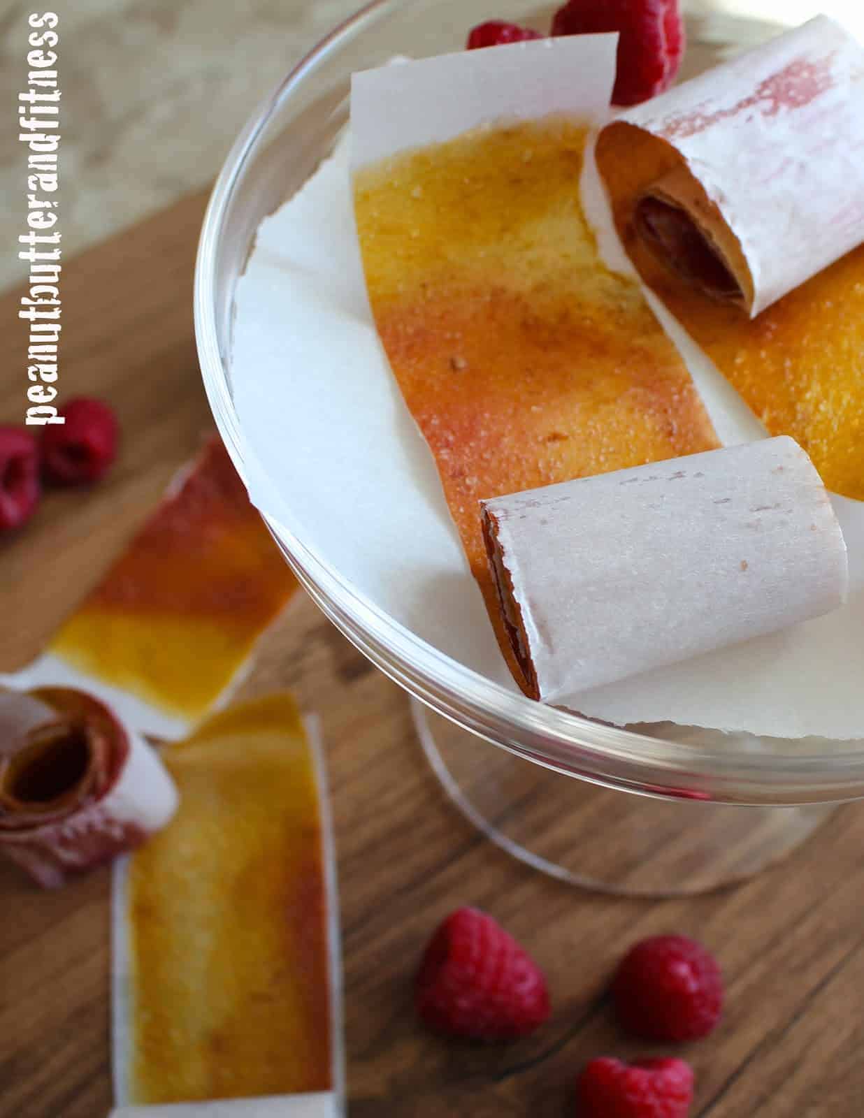 Mango Raspberry Fruit Roll-Ups