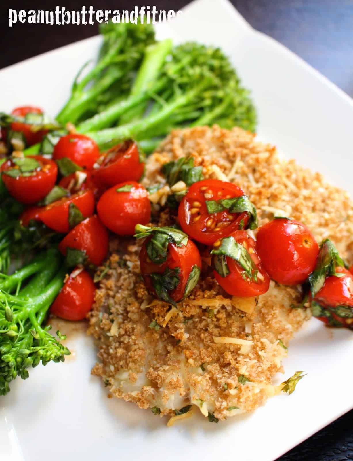 Panko Parmesan Crusted Cod with Bruschetta (Plus Meal Prep Ideas)