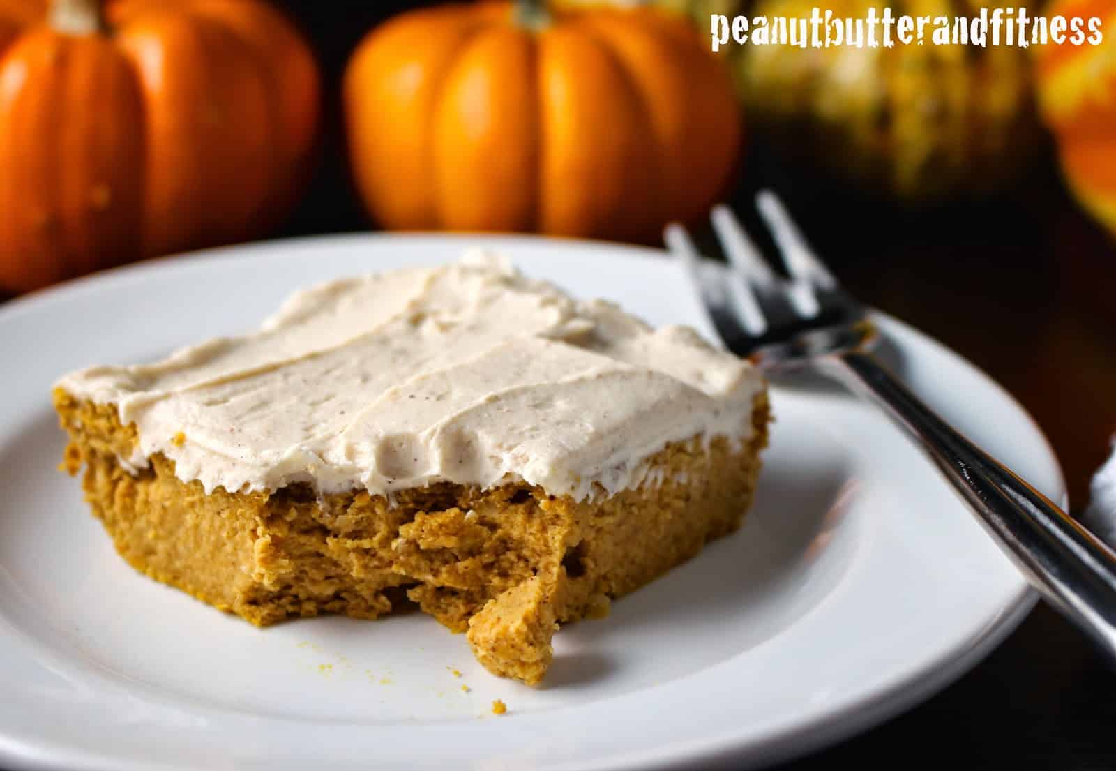 Cinnamon Pumpkin Swirl Peanut Butter Protein Blondies