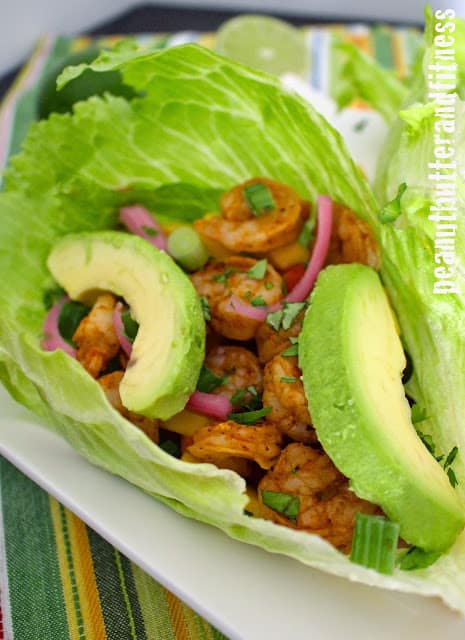 Spicy Shrimp Lettuce Wraps - Peanut Butter and Fitness