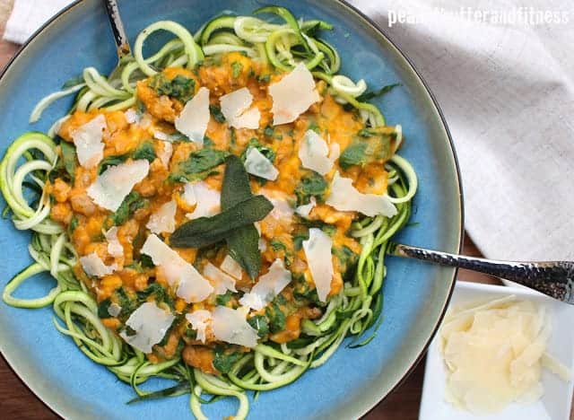 Butternut Squash Zoodles with Spicy Turkey Sausage