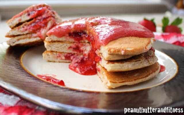 Peanut Butter and Jelly Stuffed Pancakes