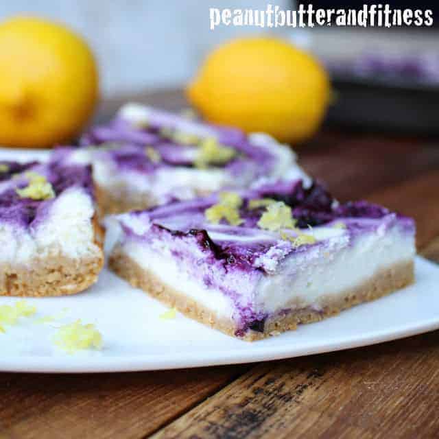 Blueberry Lemon Protein Cheesecake Blondies