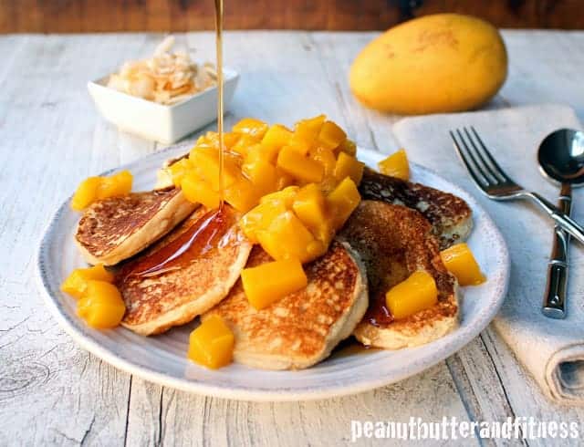 Mango Coconut Paleo Mini Pancakes