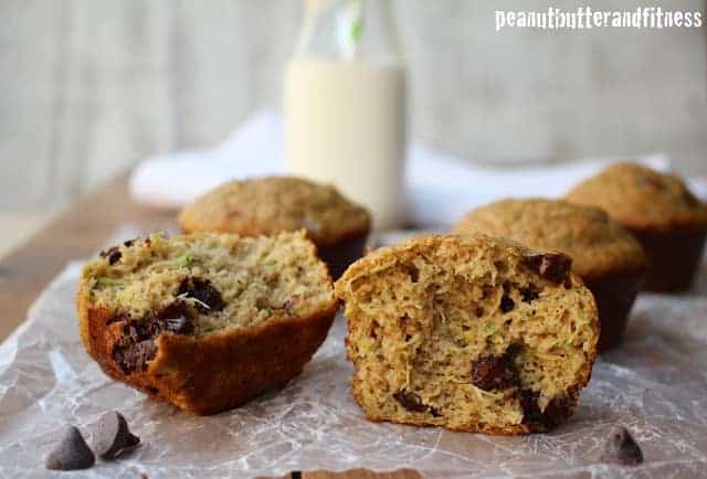 Zucchini Chocolate Chip Protein Muffins