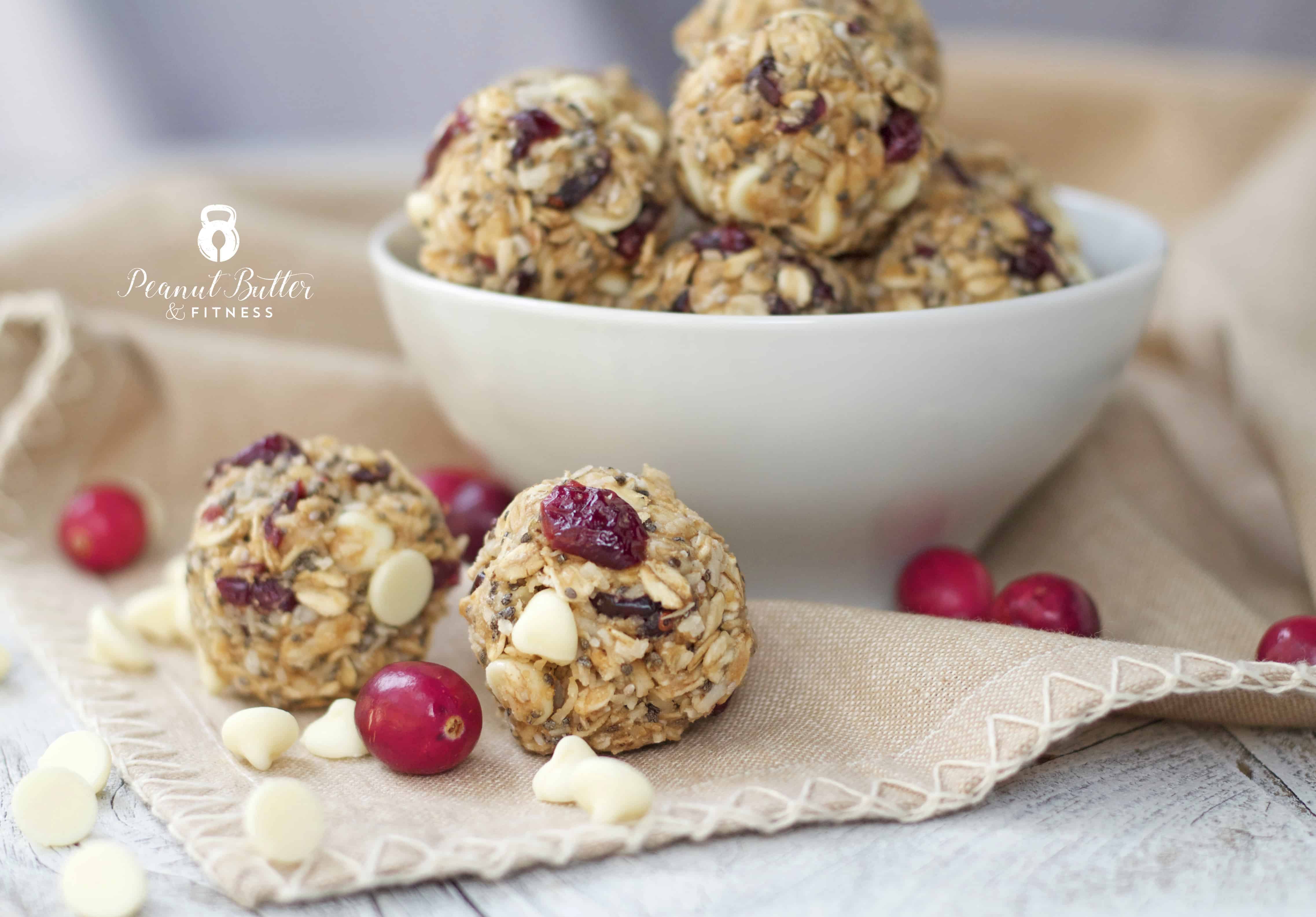 Cranberry White Chocolate Protein Energy Bites