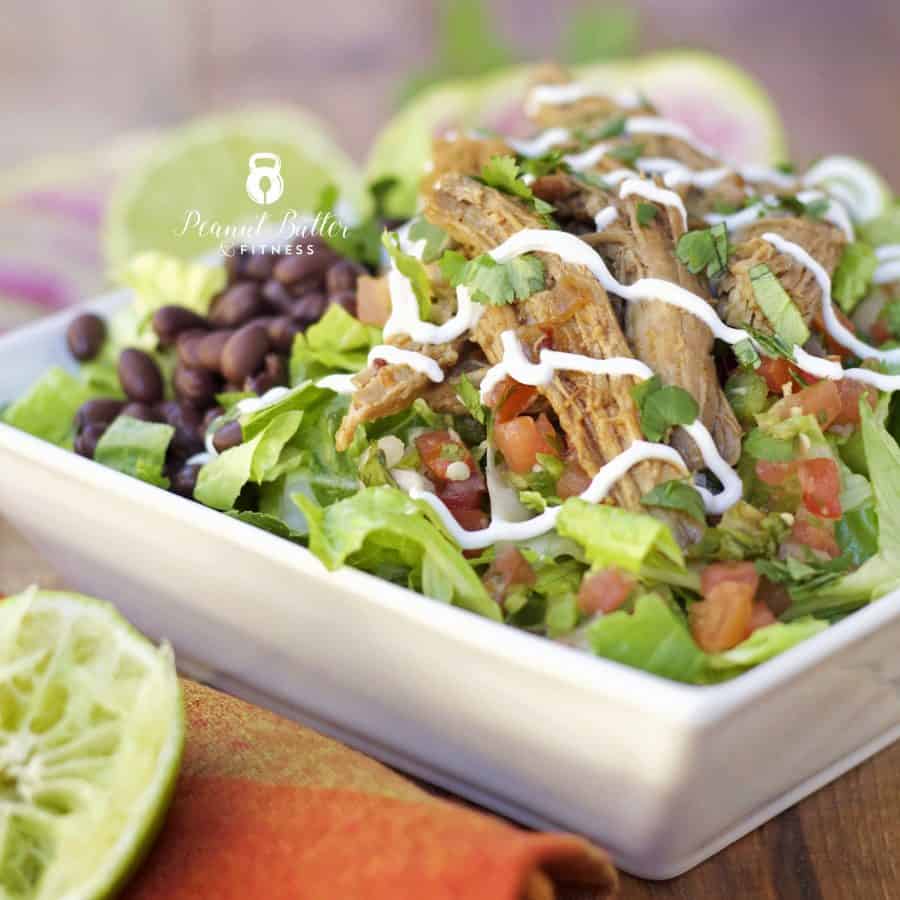 Instant Pot Chipotle Pork Salad Bowl Peanut Butter and Fitness