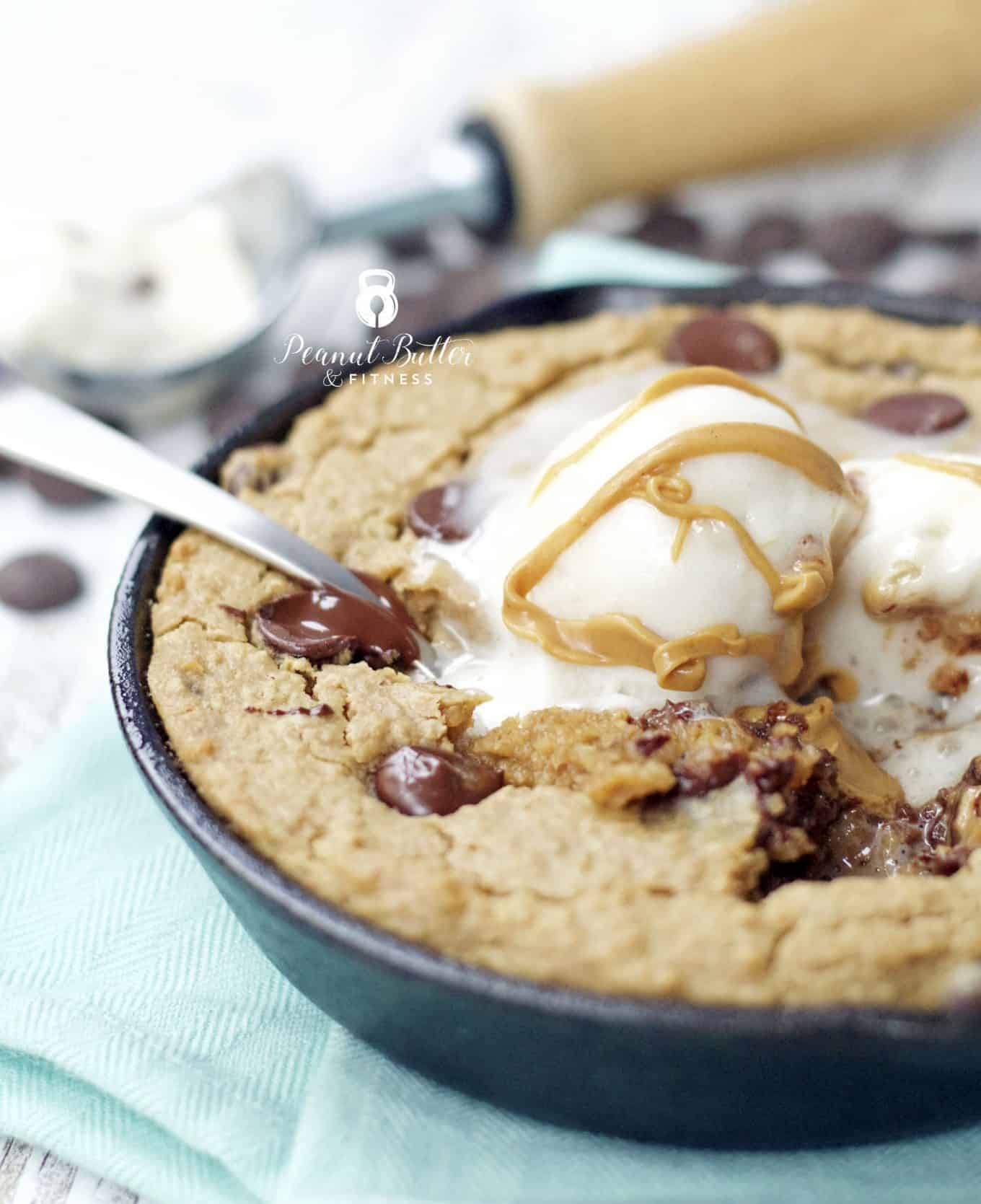 Peanut Butter Chocolate Chip Skillet Cookie Peanut Butter and Fitness