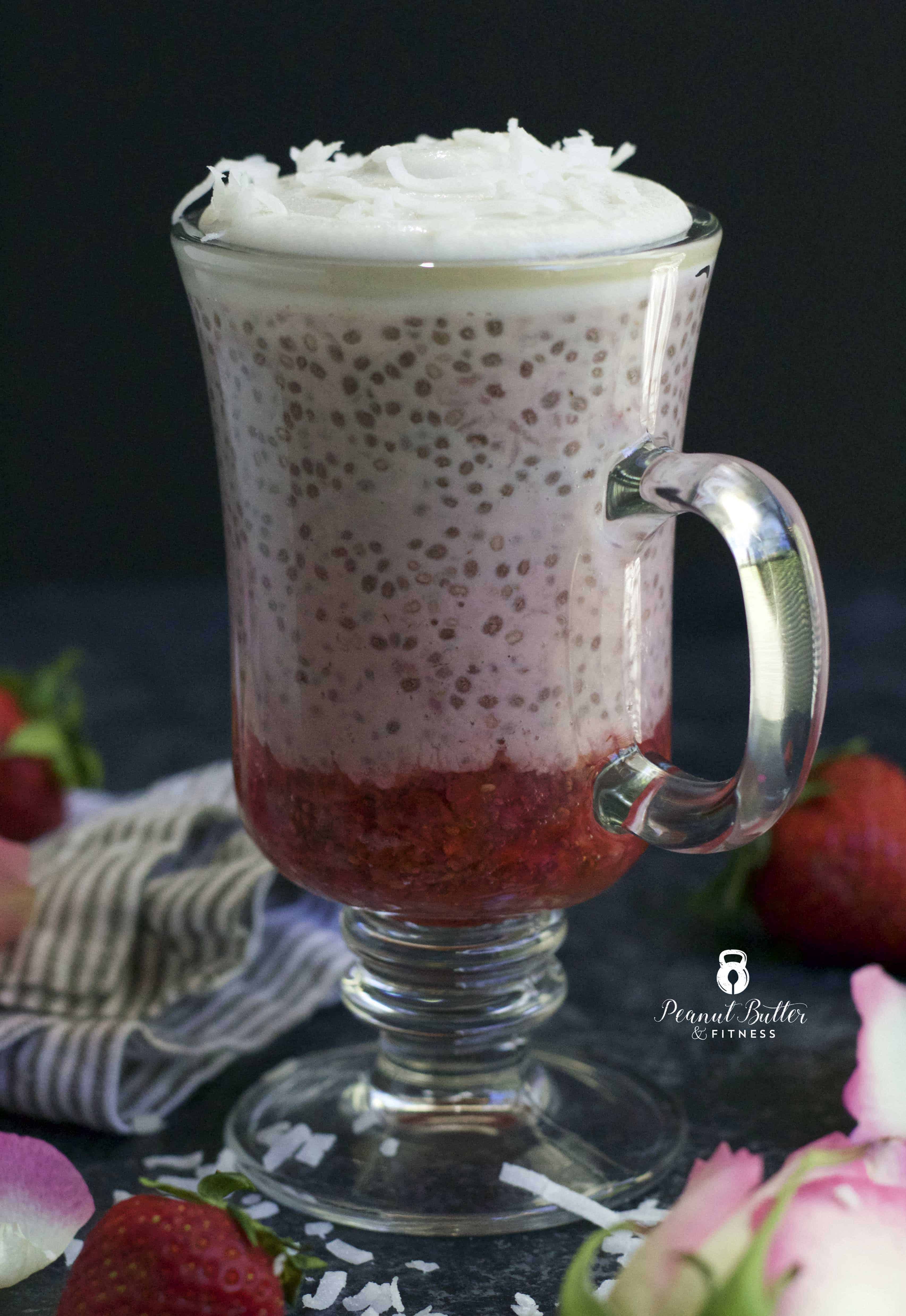 Strawberry Coconut Ombre Chia Pudding