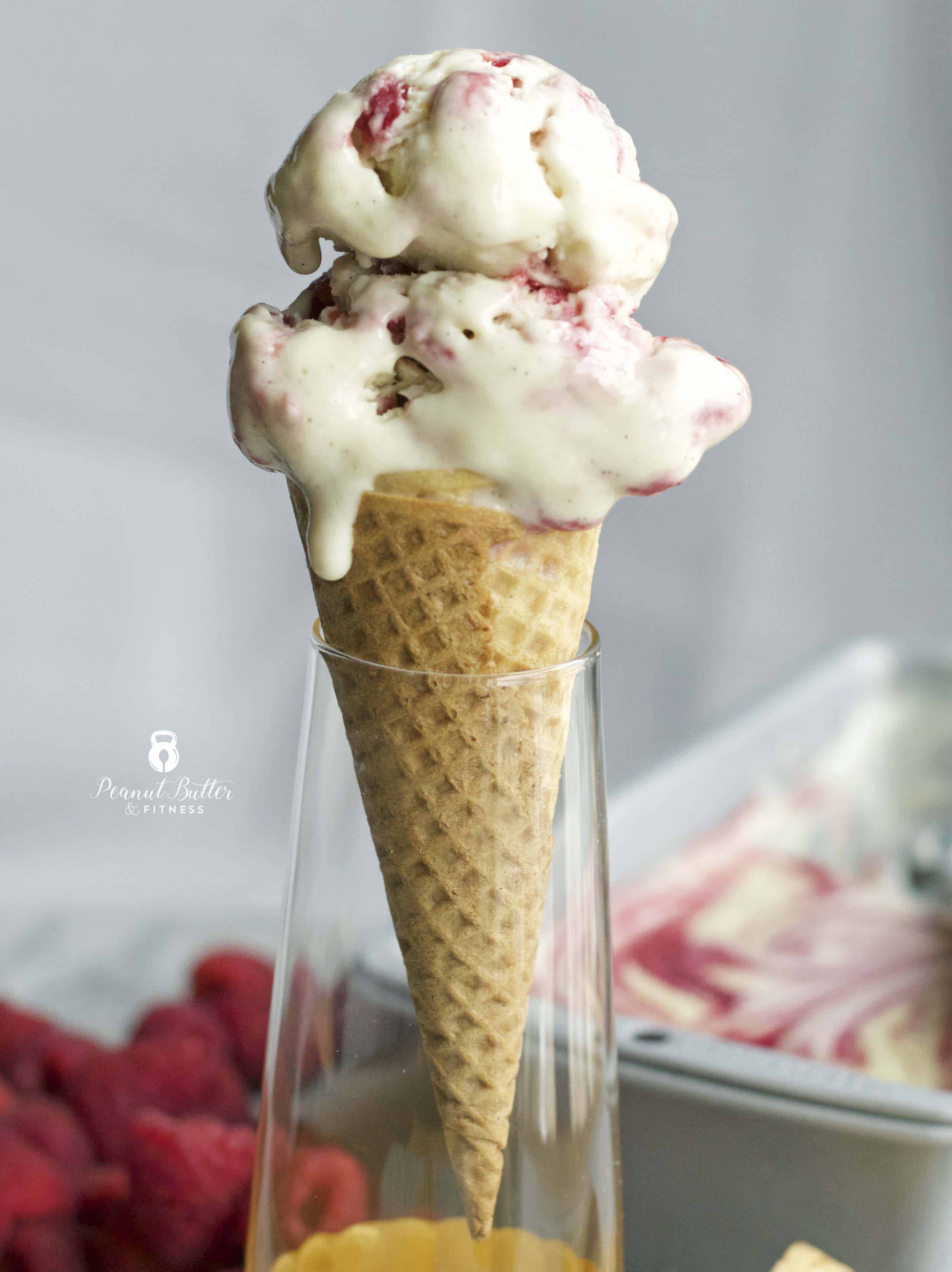 Paleo-Friendly Raspberry Swirl “Ice Cream”