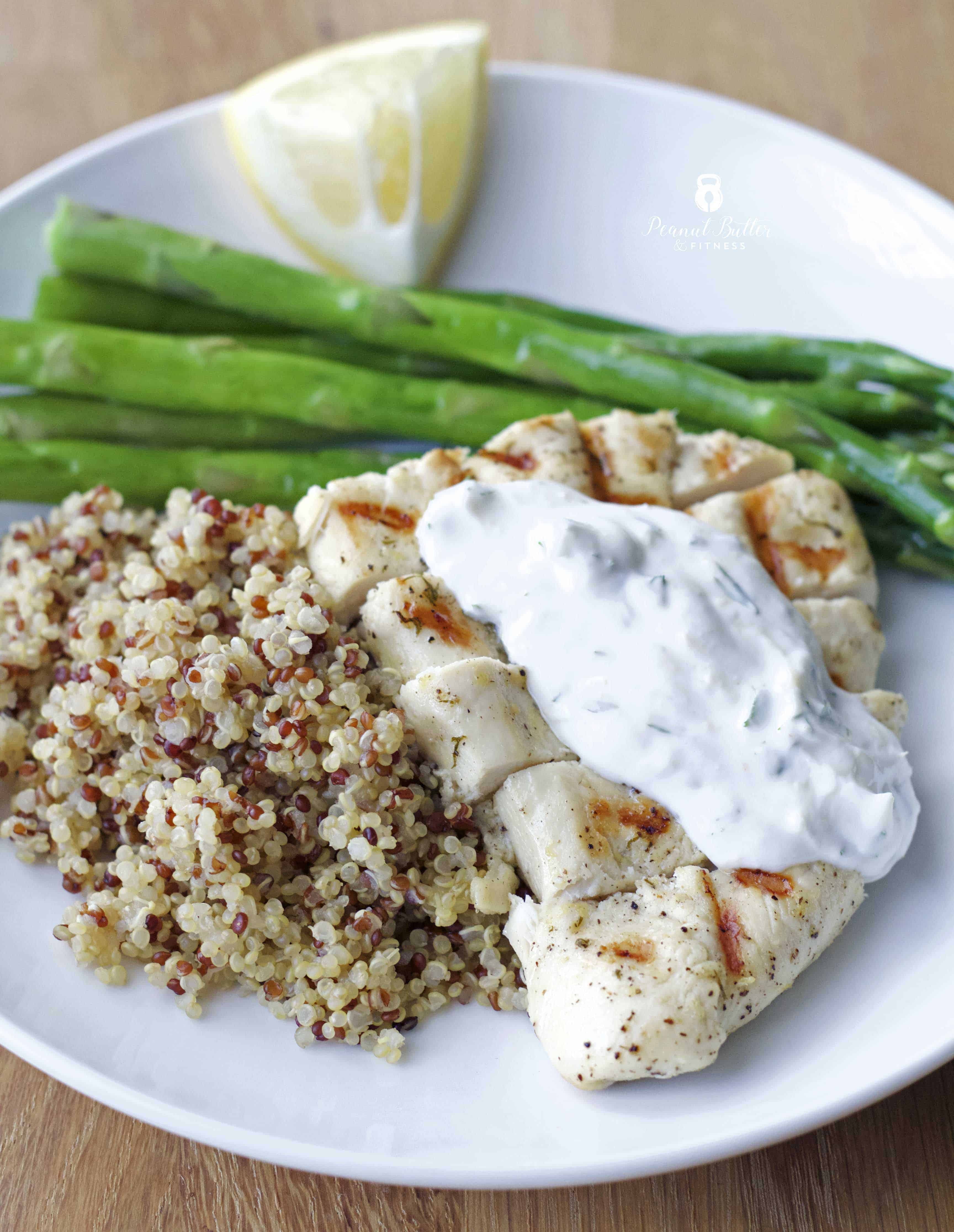 Lemon Dill Chicken with Asparagus and Quinoa