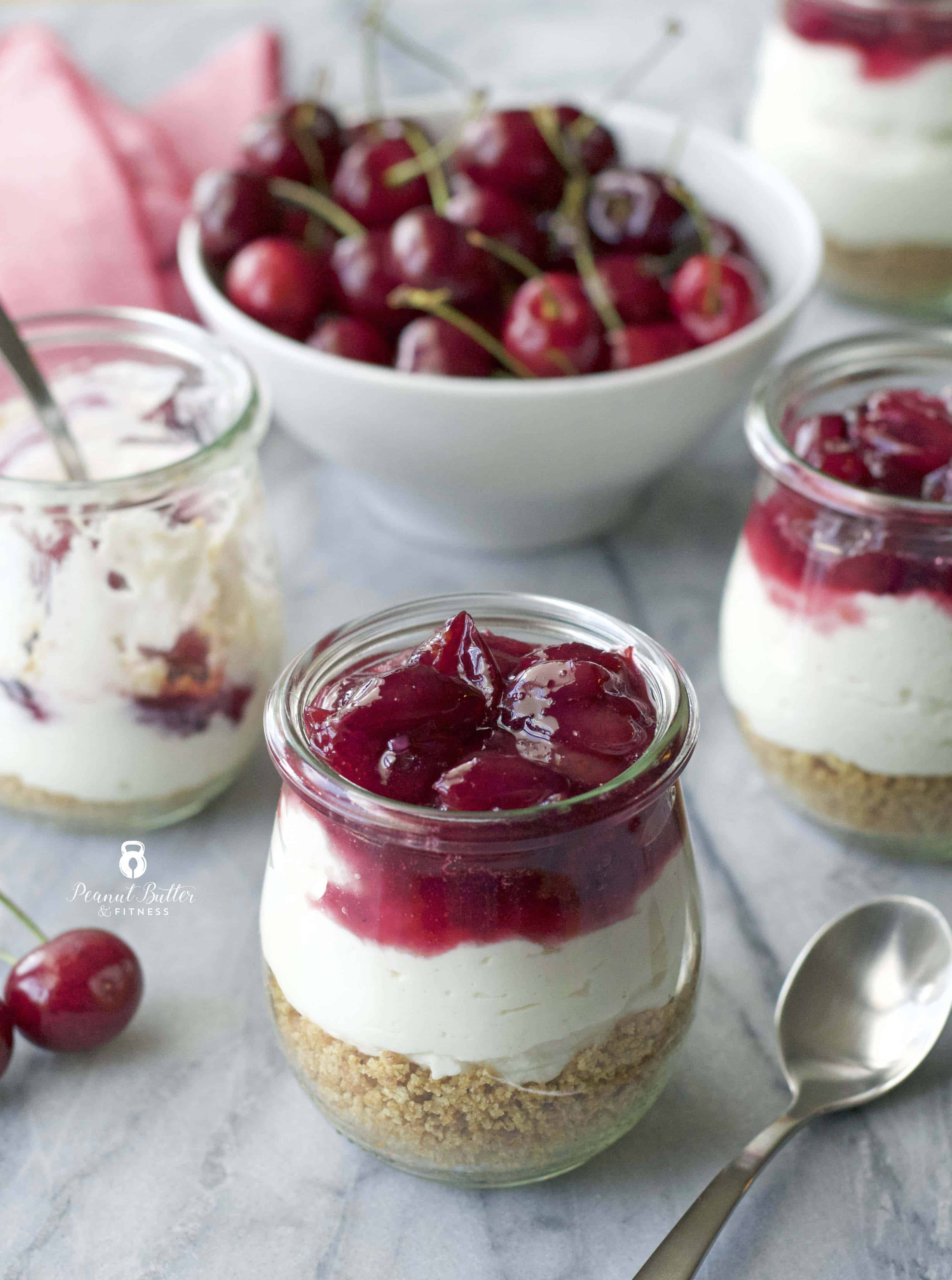 Cherry Protein Cheesecake Cups