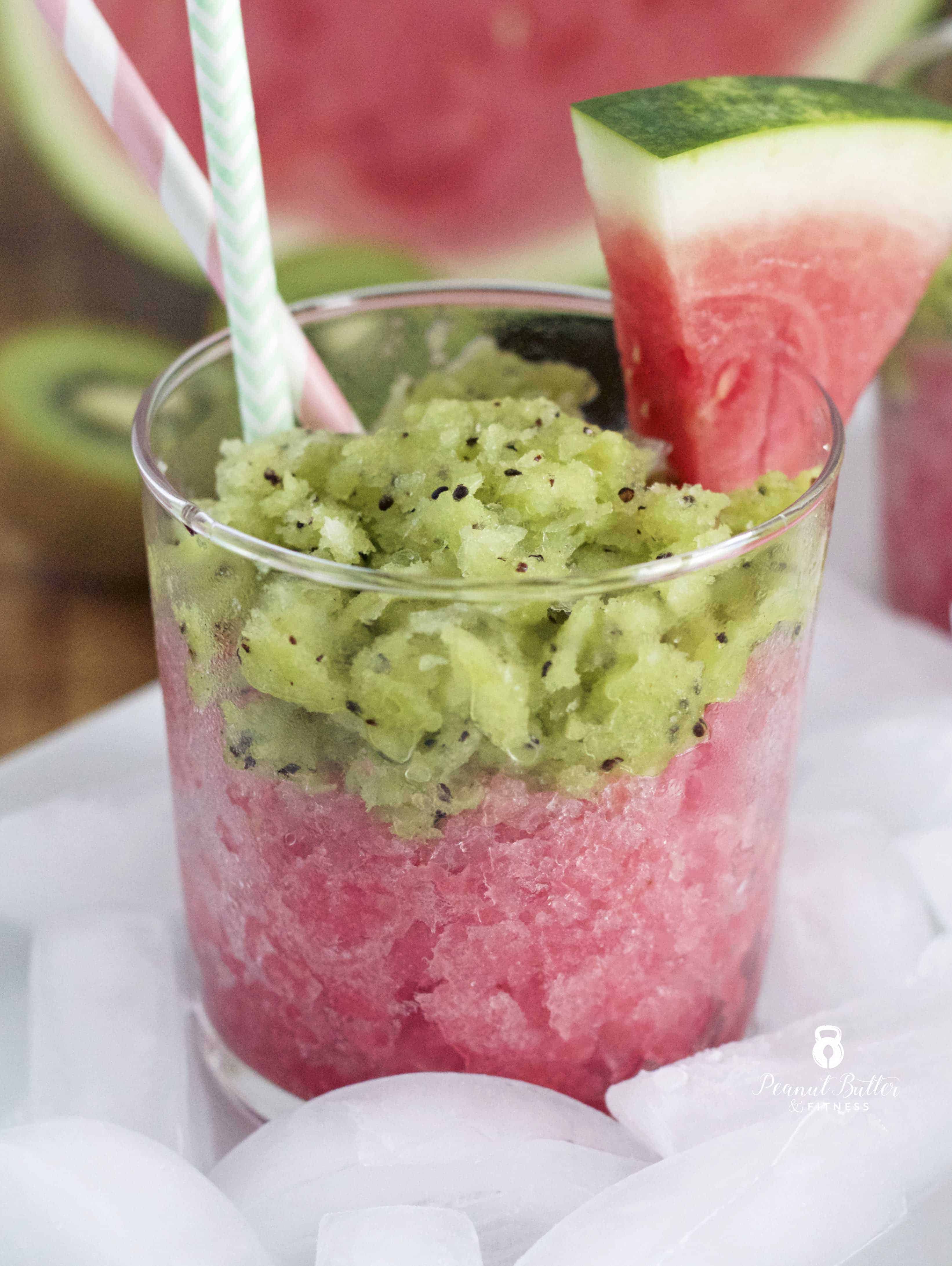 Boozy Watermelon Kiwi Granita