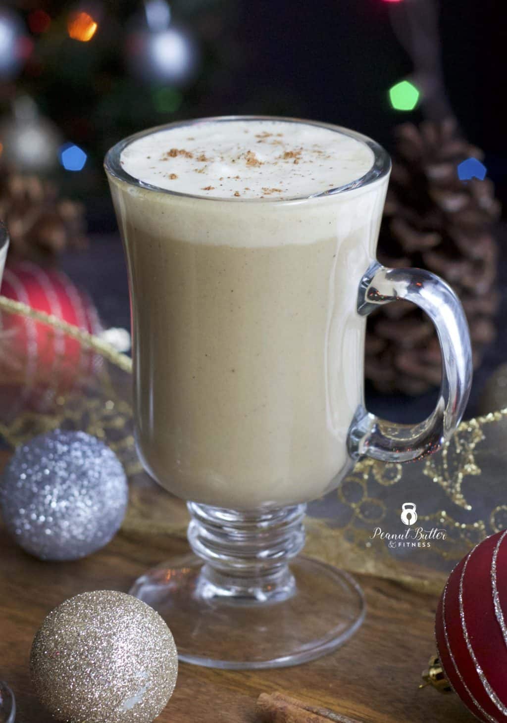 Eggnog Protein Latte Peanut Butter and Fitness