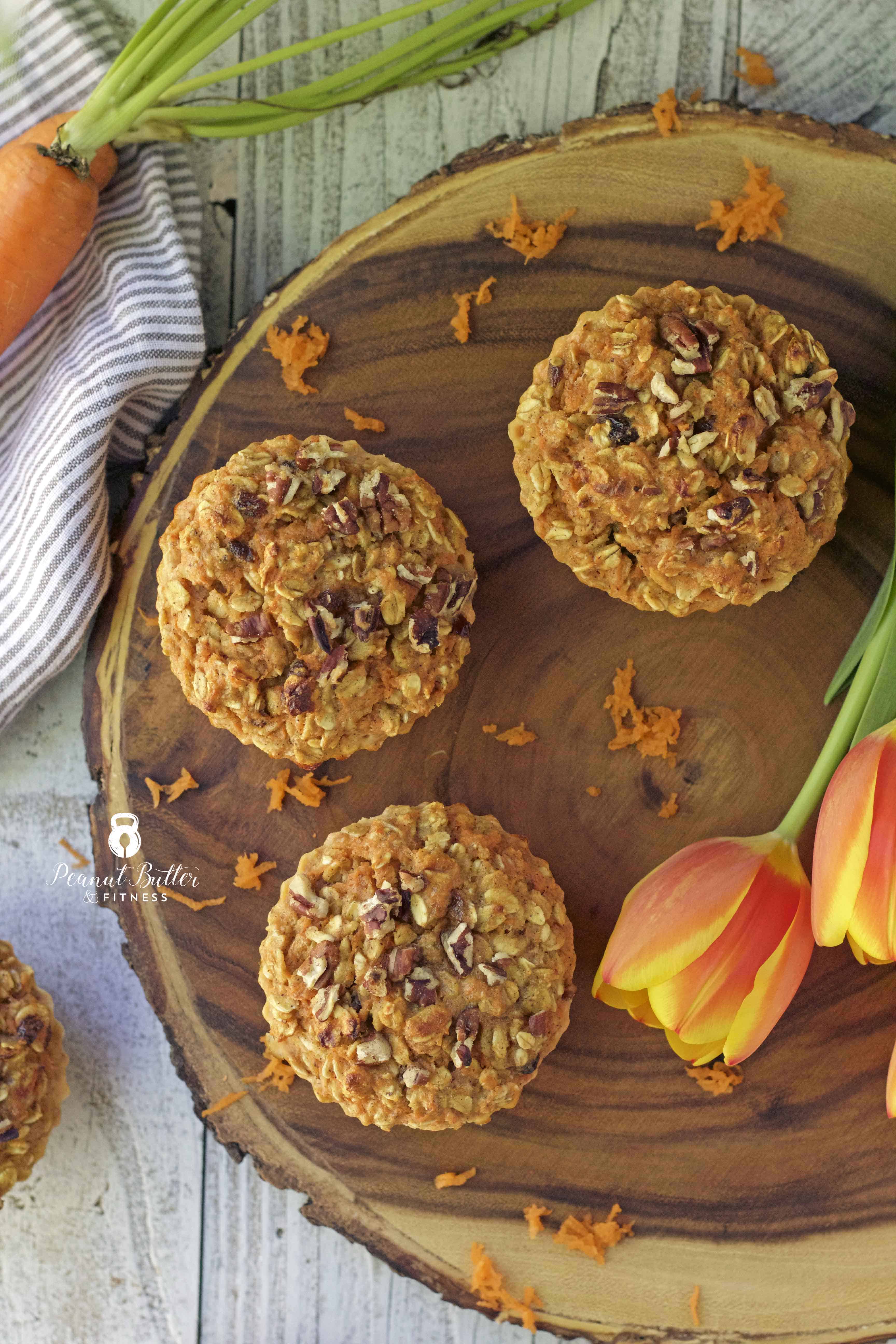 Carrot Cake Oatmeal Muffins