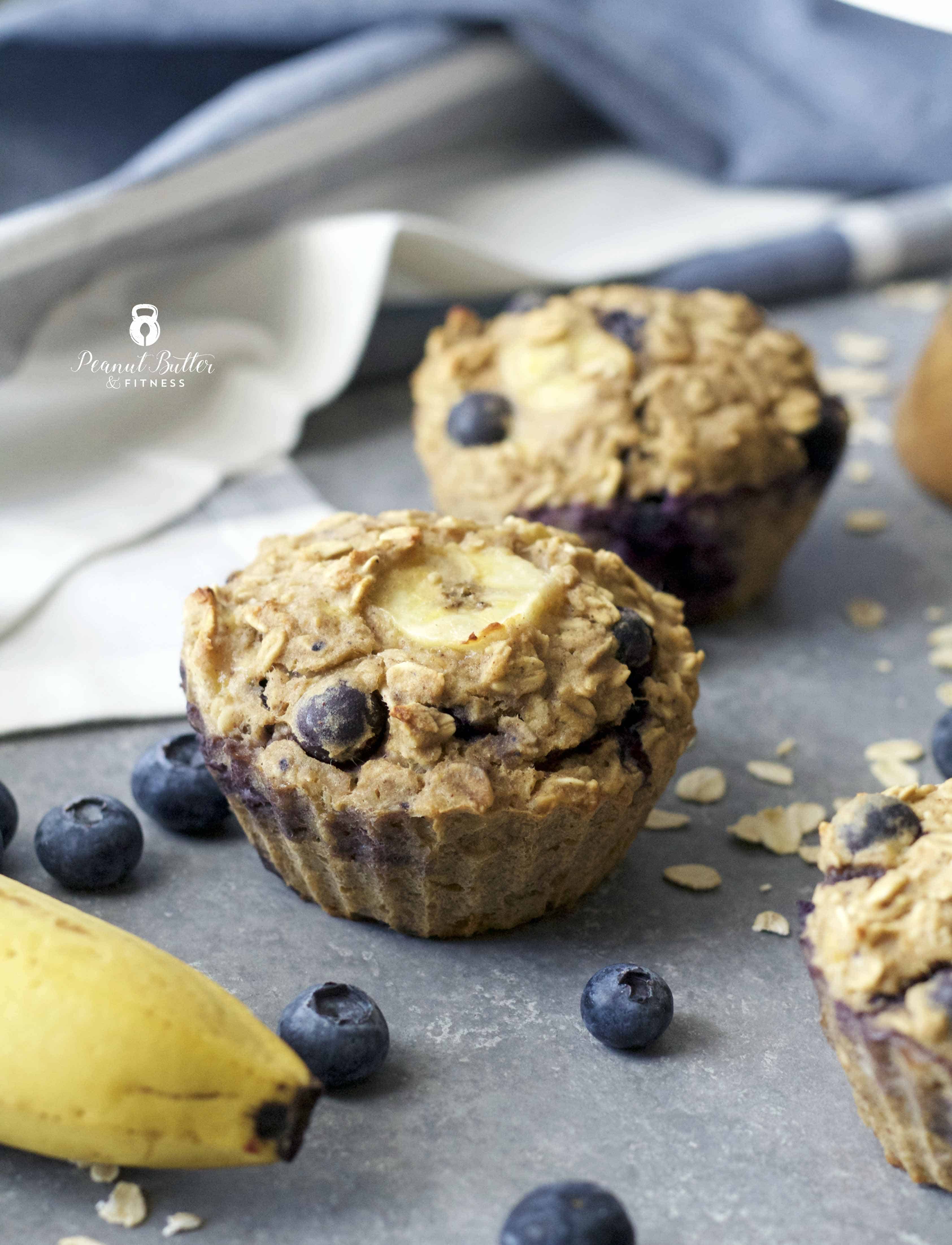 Blueberry Banana Oatmeal Muffins