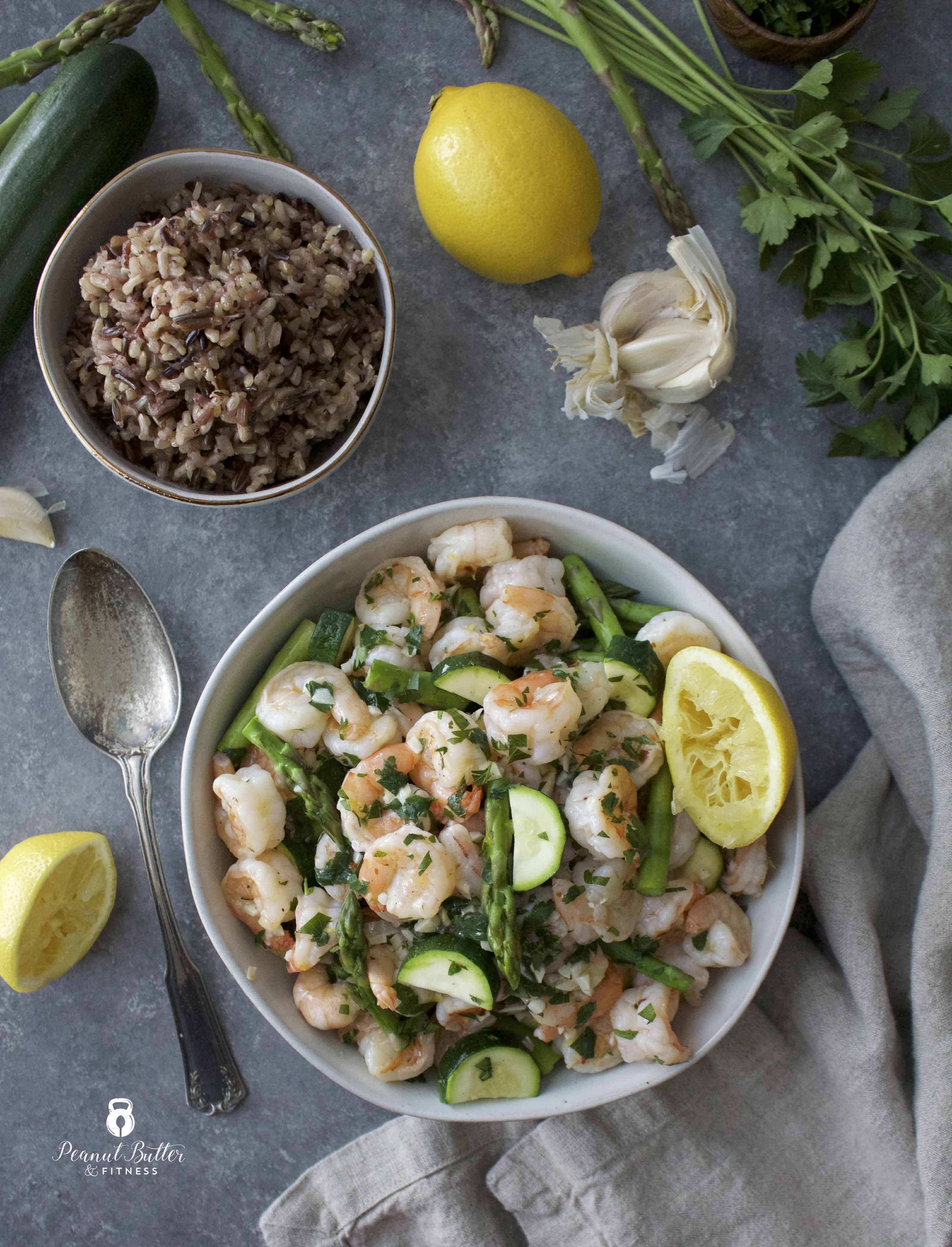 Lemon and Garlic Shrimp with Spring Veggies