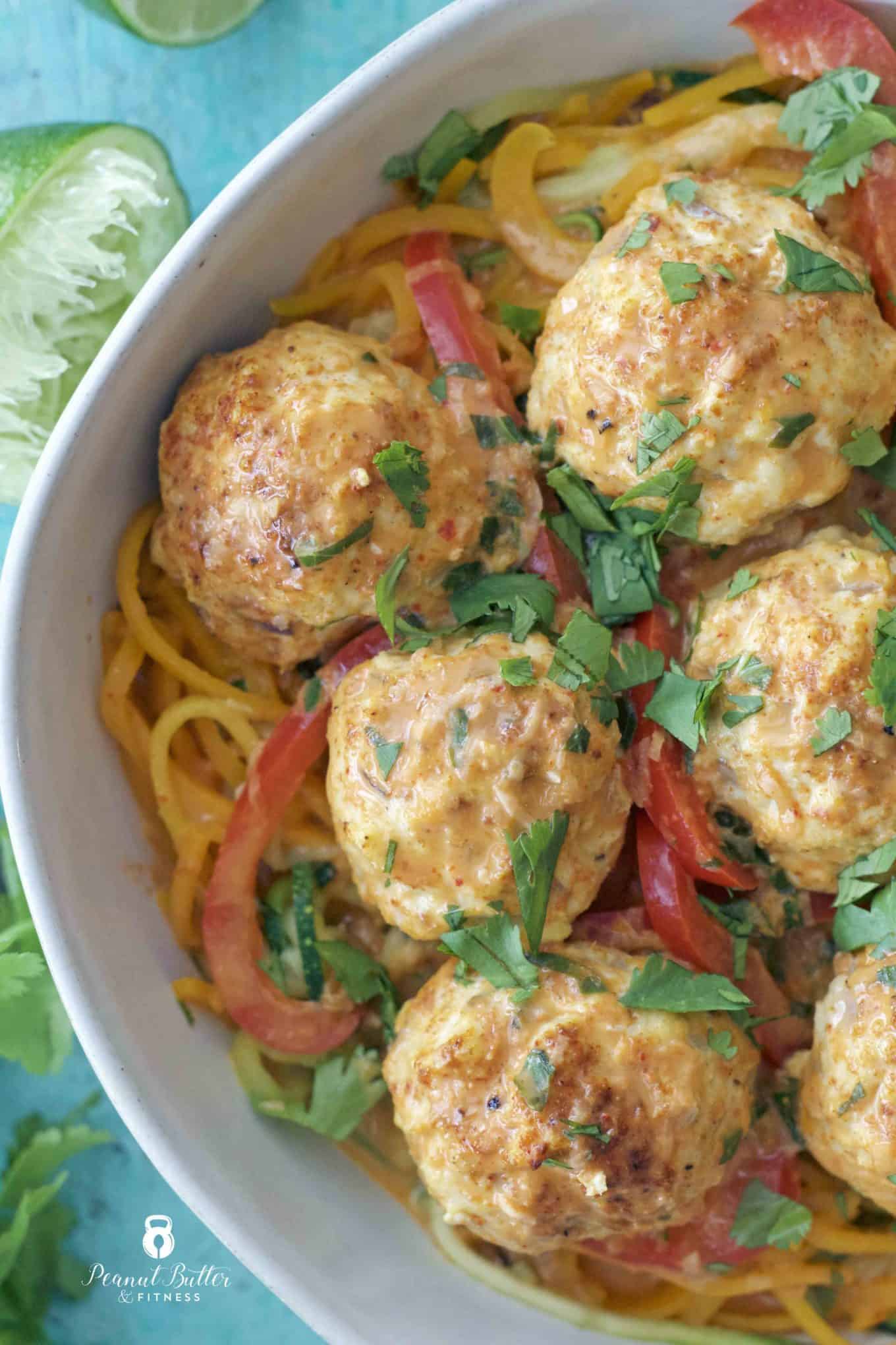 Thai Curry Chicken Meatballs Peanut Butter and Fitness