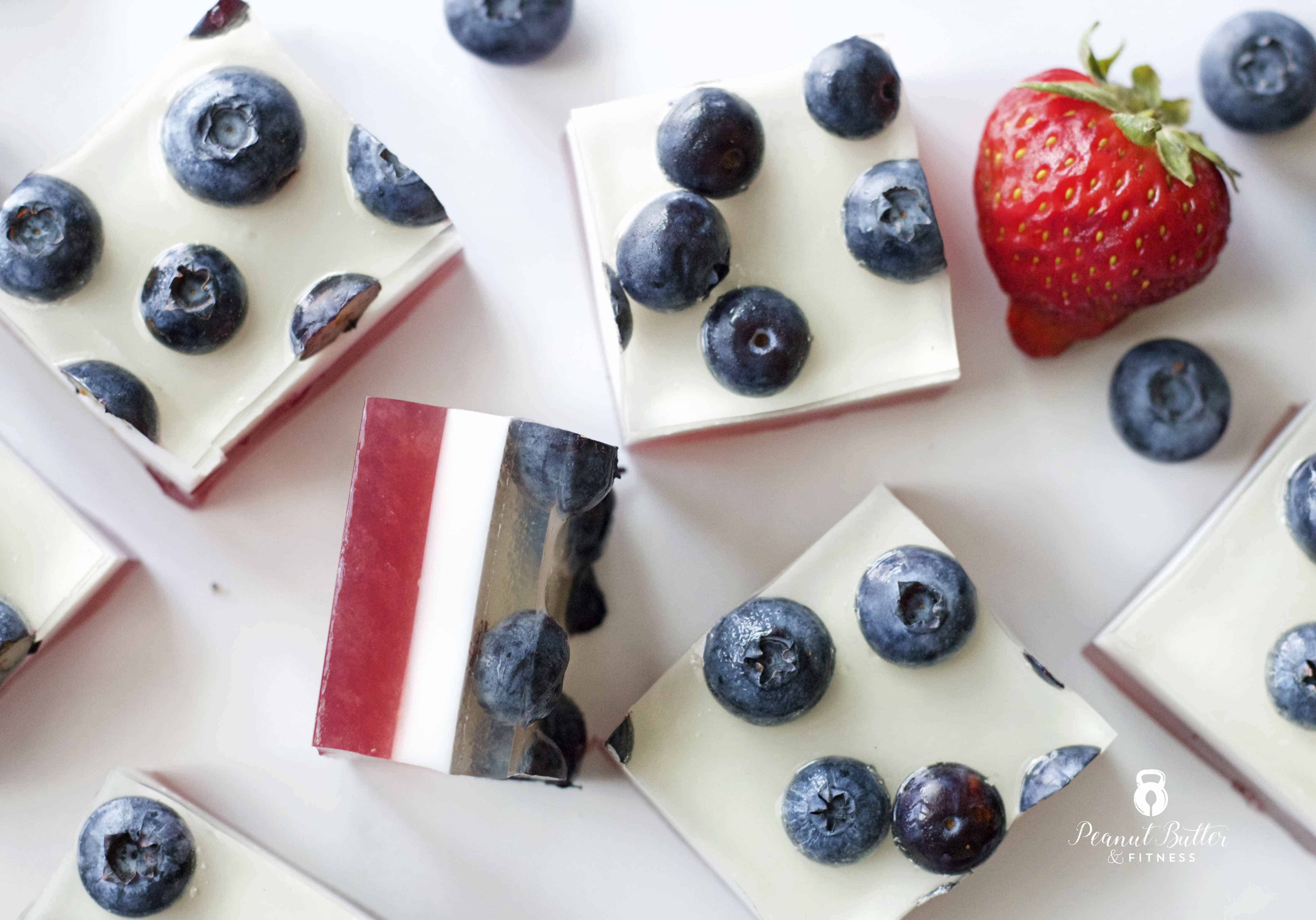 Red, White, and Blueberry Jello Shots Peanut Butter and Fitness