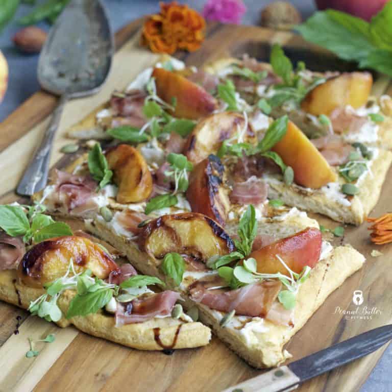 Grilled Peach & Prosciutto Flatbread with Balsamic Drizzle Peanut