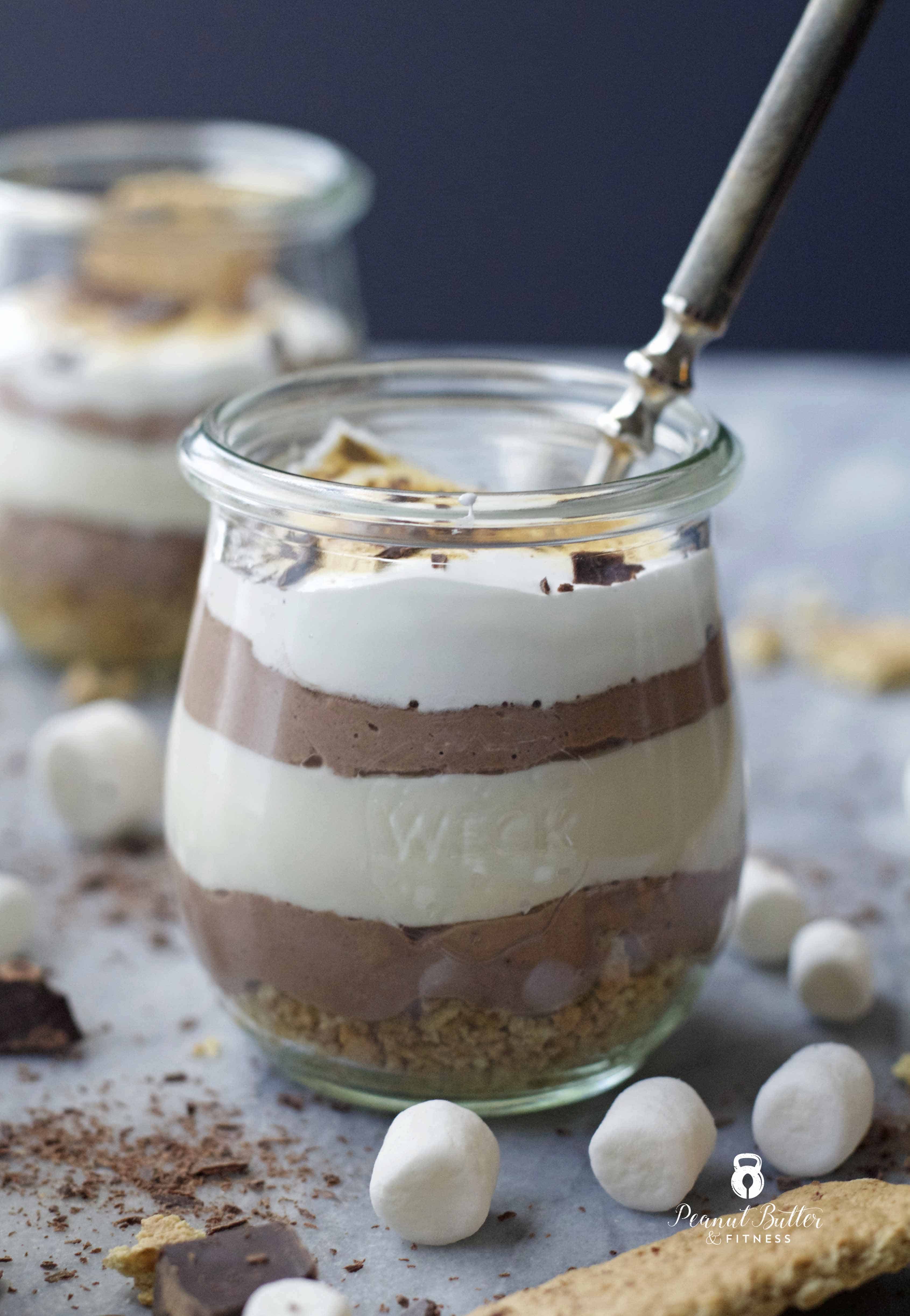 No-Bake S’mores Protein Cheesecake Cups
