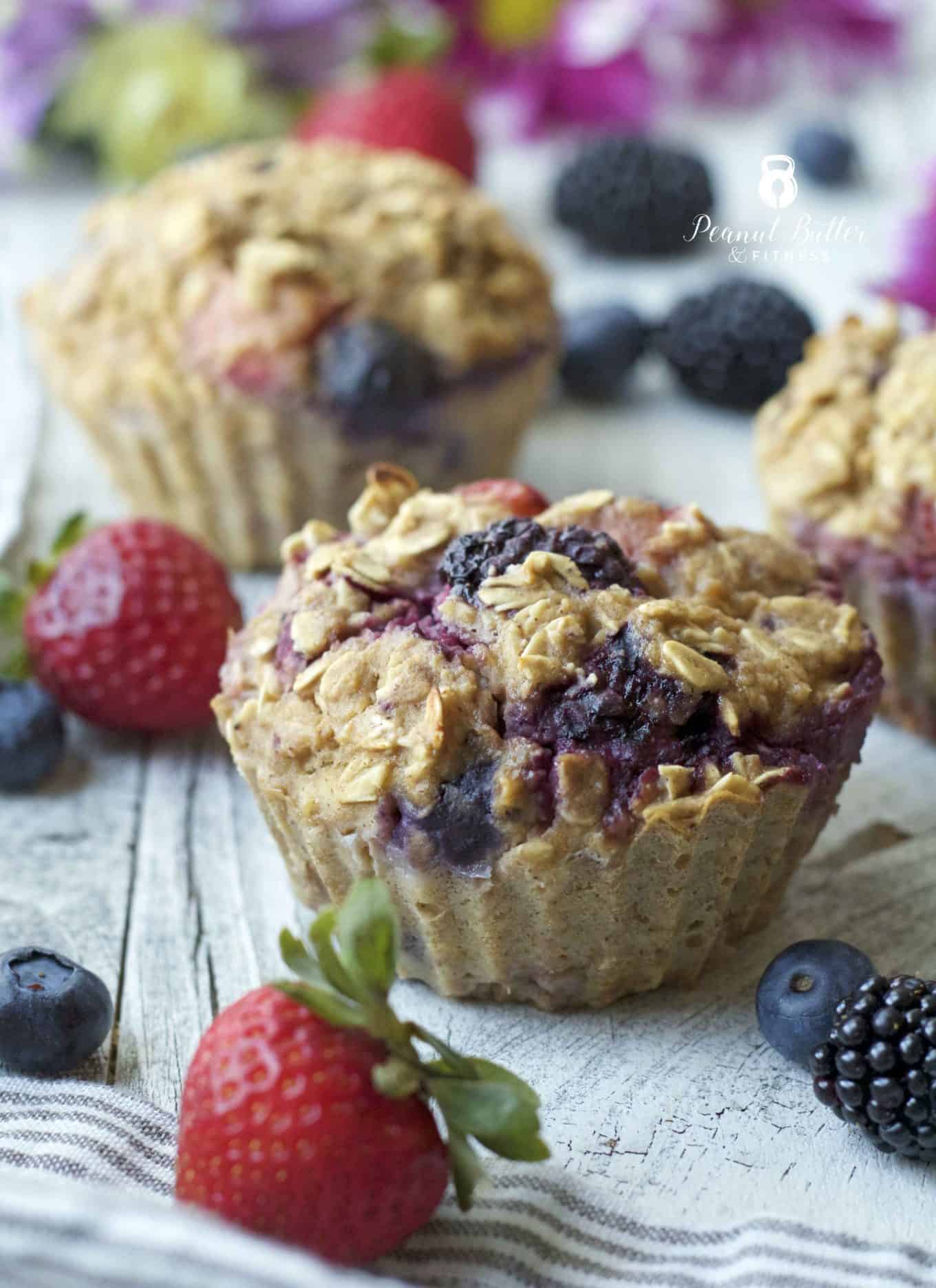Mixed Berry Oatmeal Muffins Peanut Butter and Fitness