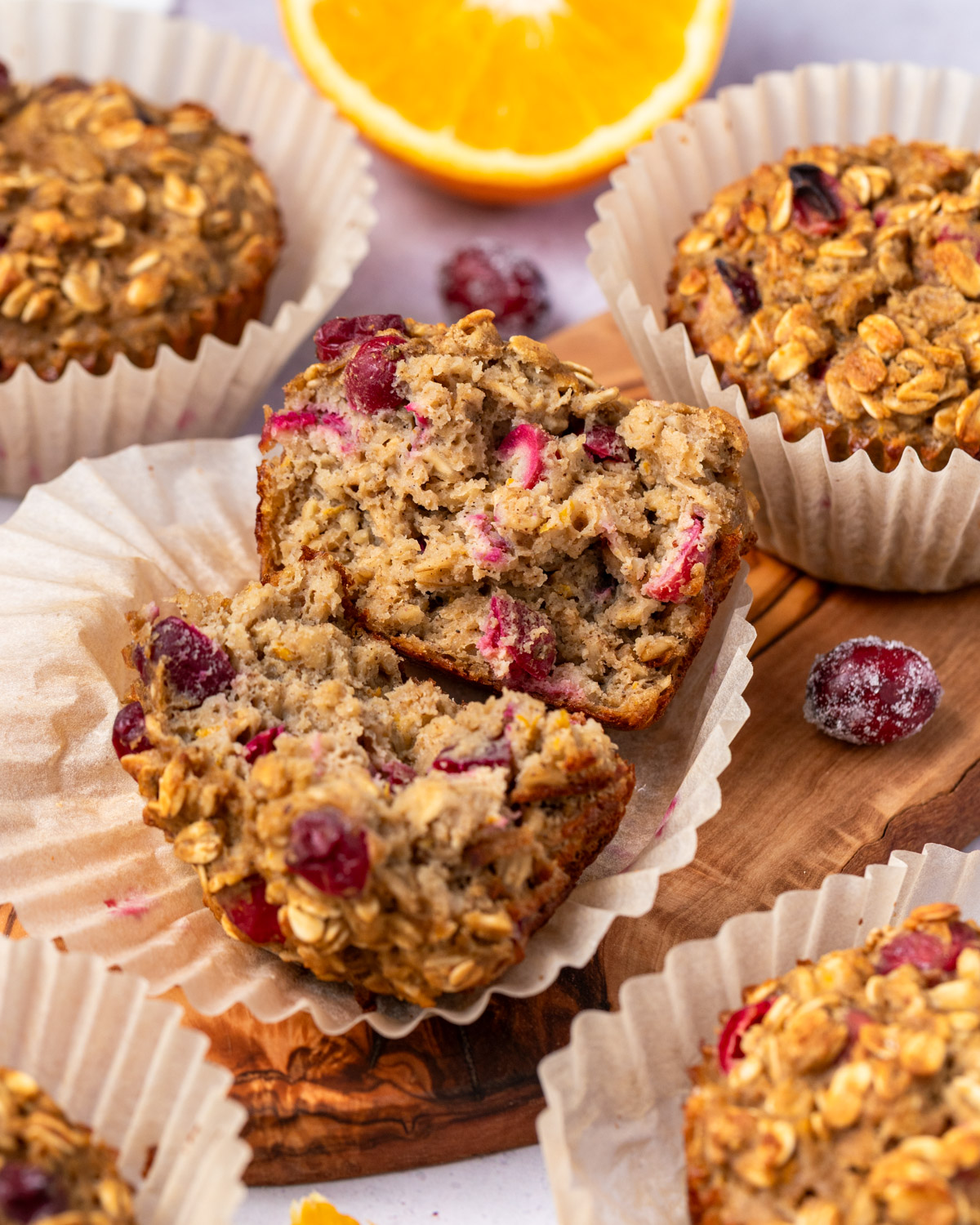 Dairy-Free Cranberry Orange Oatmeal Muffins