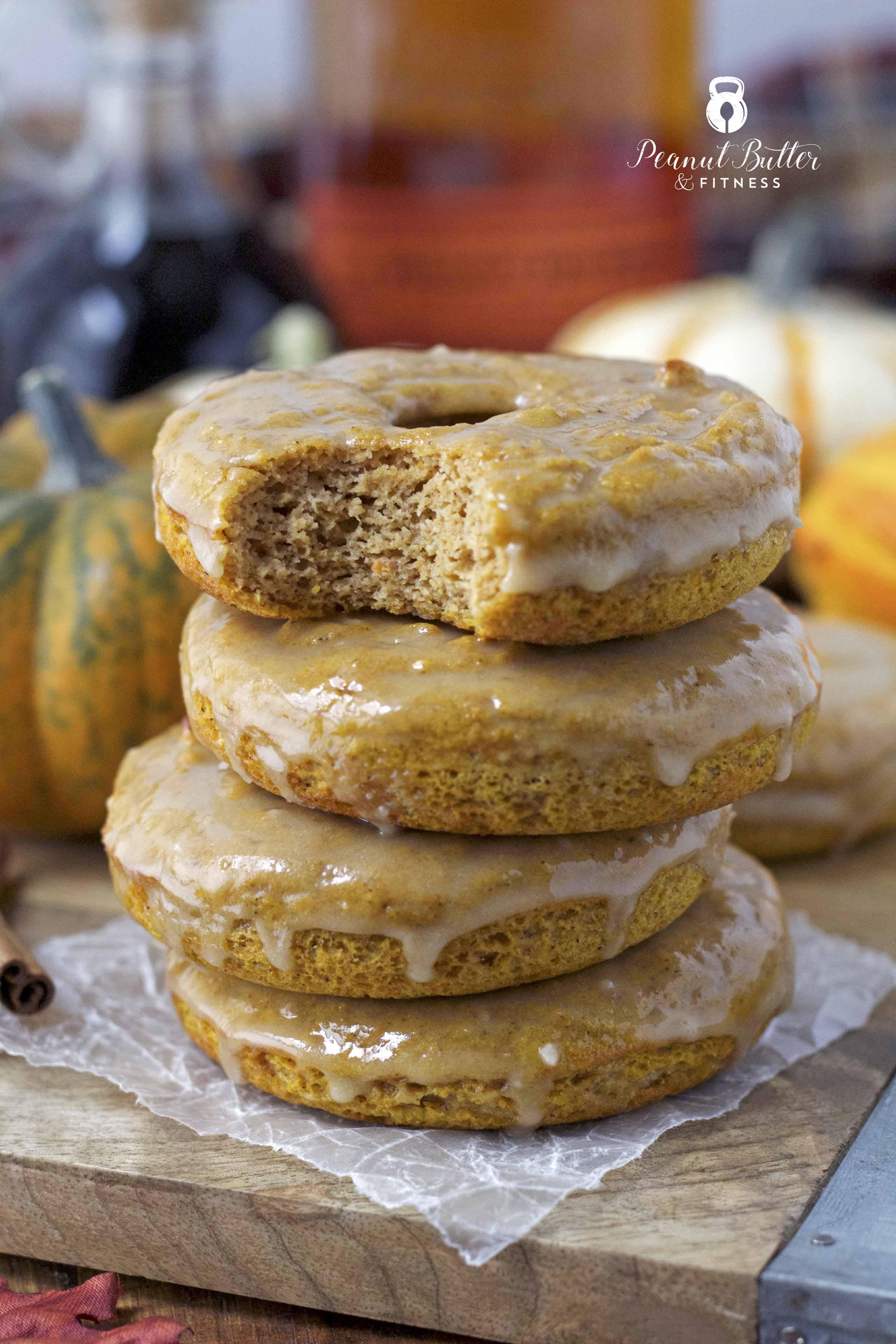 Pumpkin Protein Donuts with Maple Bourbon Glaze