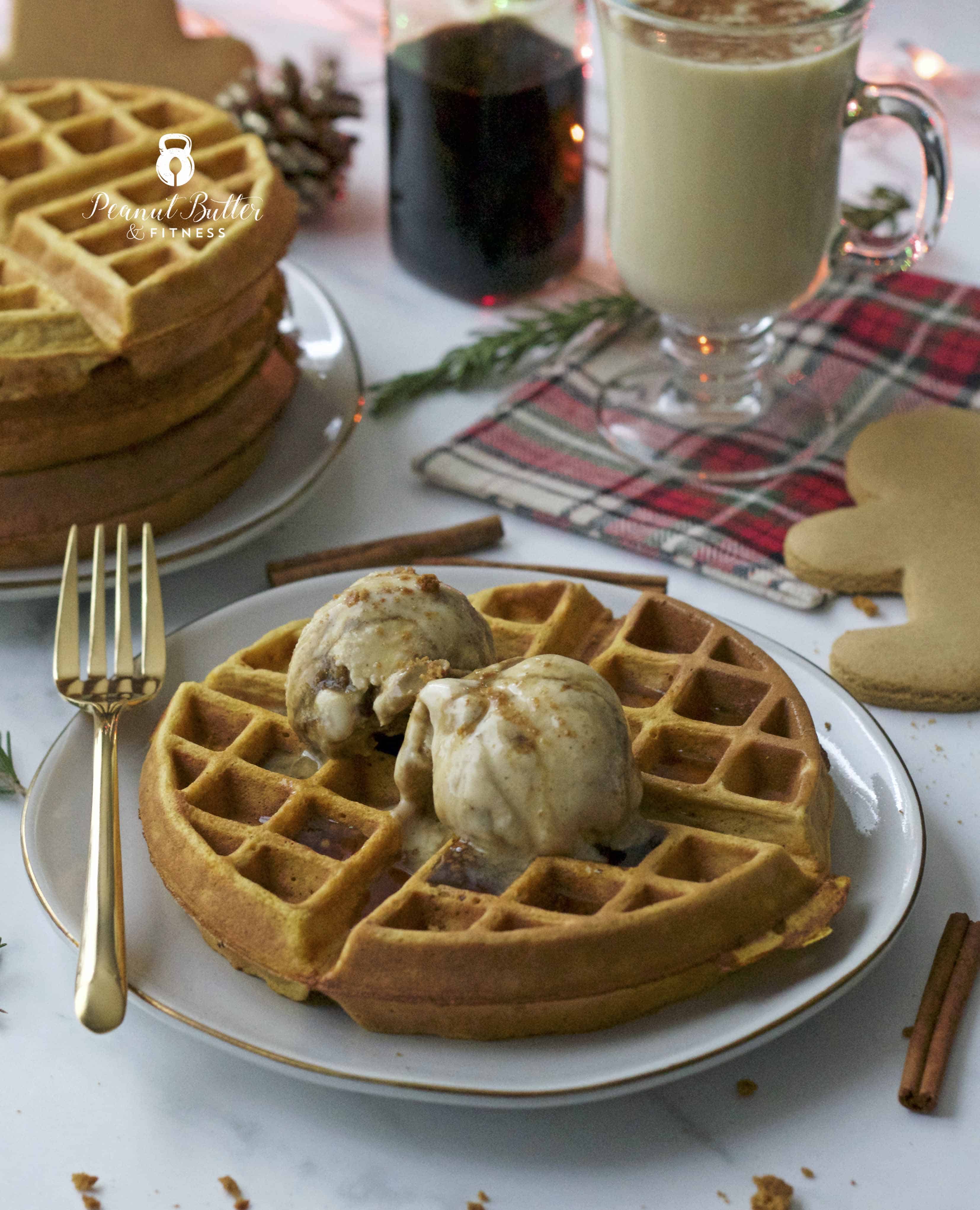 Eggnog Protein Waffles