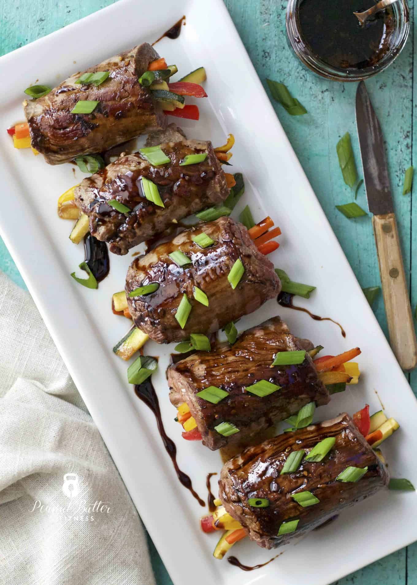 Balsamic Glazed Steak RollUps Peanut Butter and Fitness