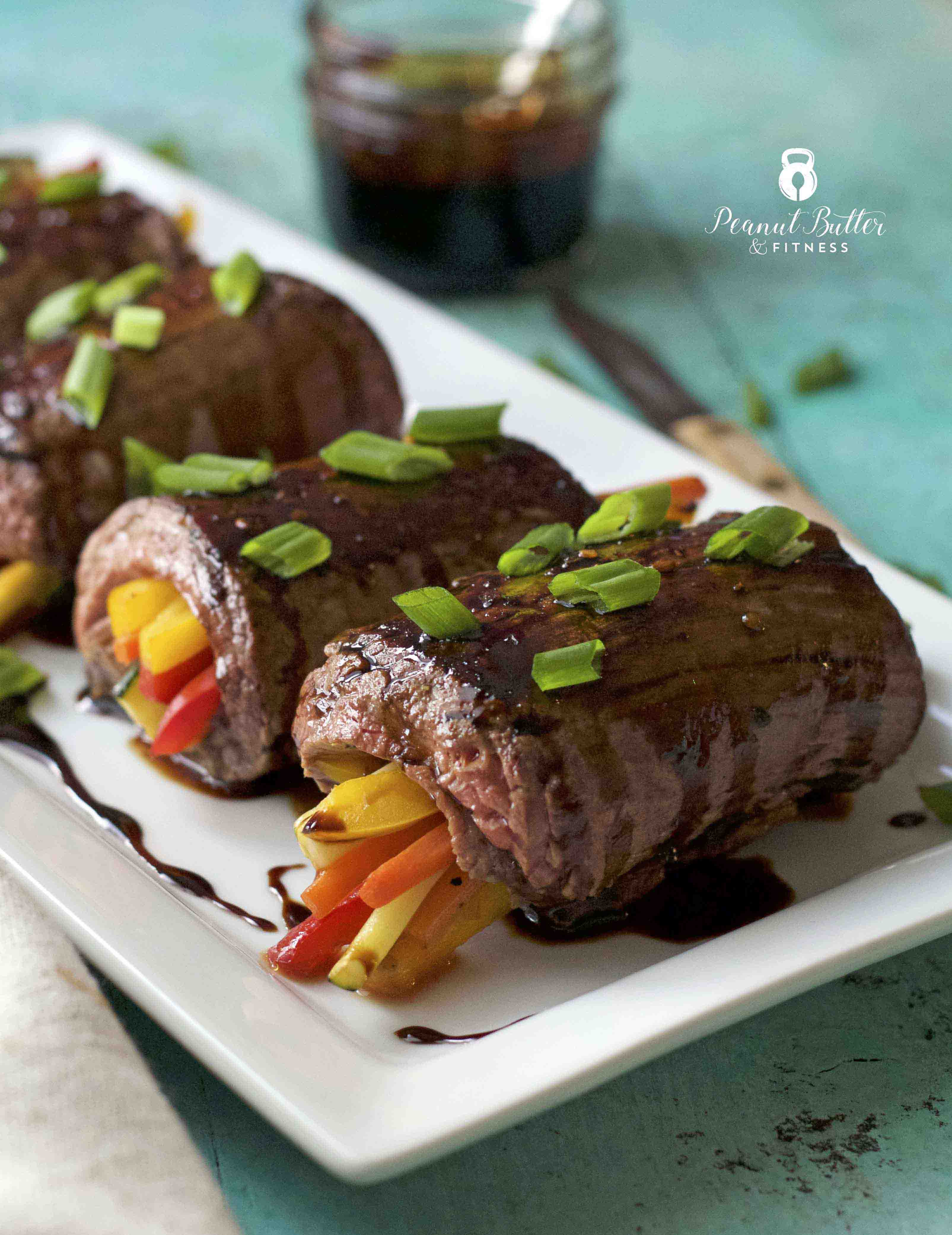 Balsamic Glazed Steak Roll-Ups - Peanut Butter and Fitness
