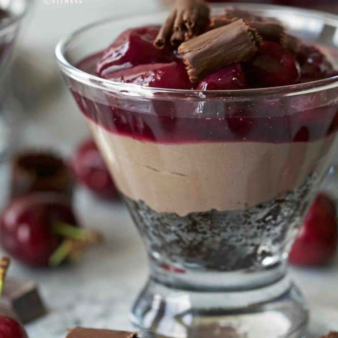 Cherry Protein Cheesecake Cups Peanut Butter and Fitness