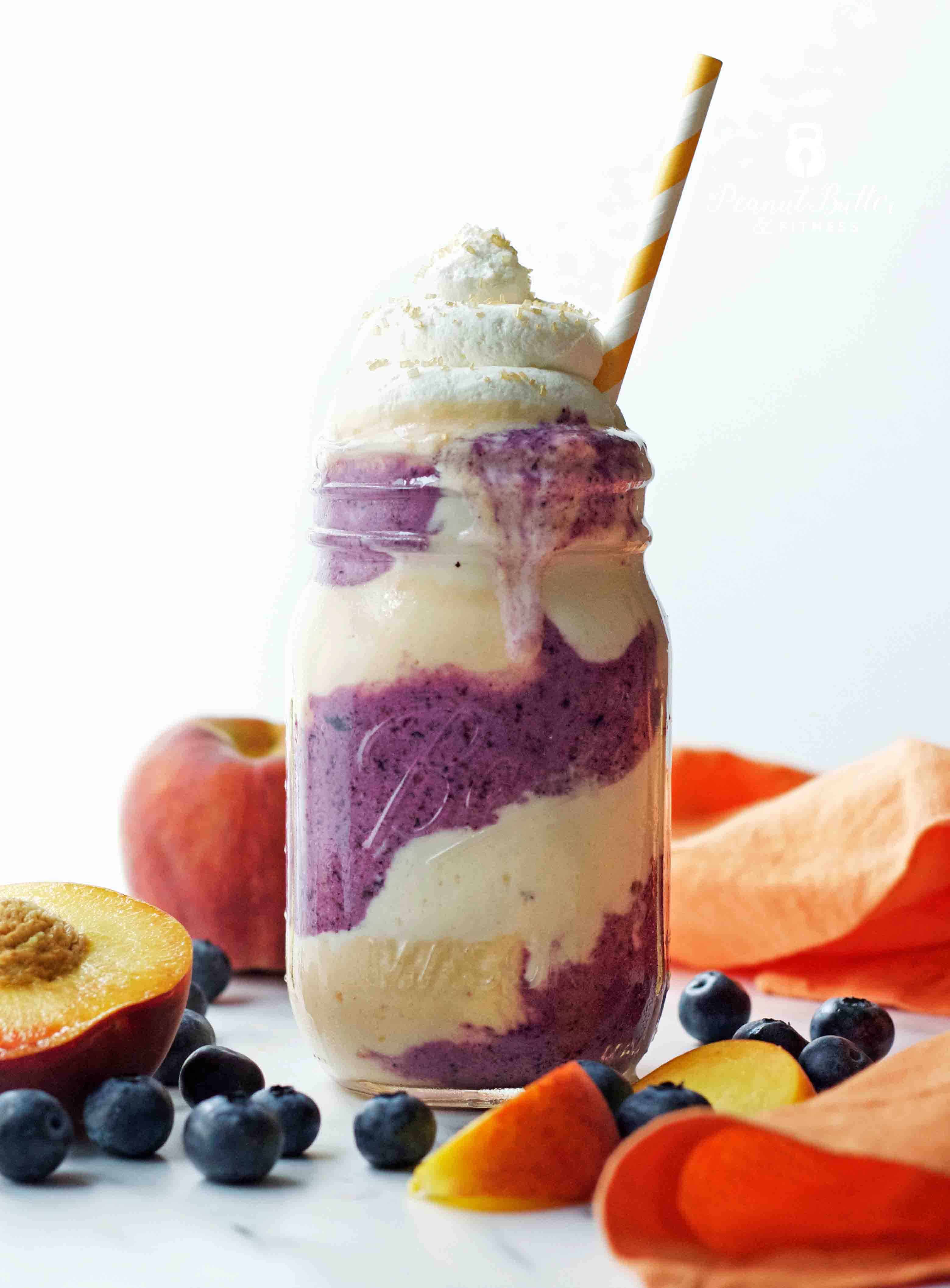 Peach Blueberry Vanilla Protein Smoothie