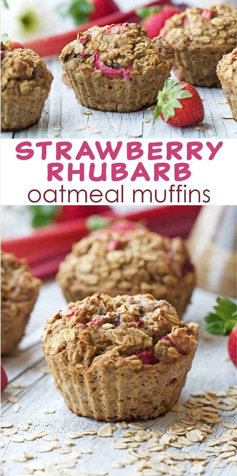 Vegan Strawberry Rhubarb Muffins - Resplendent Kitchen