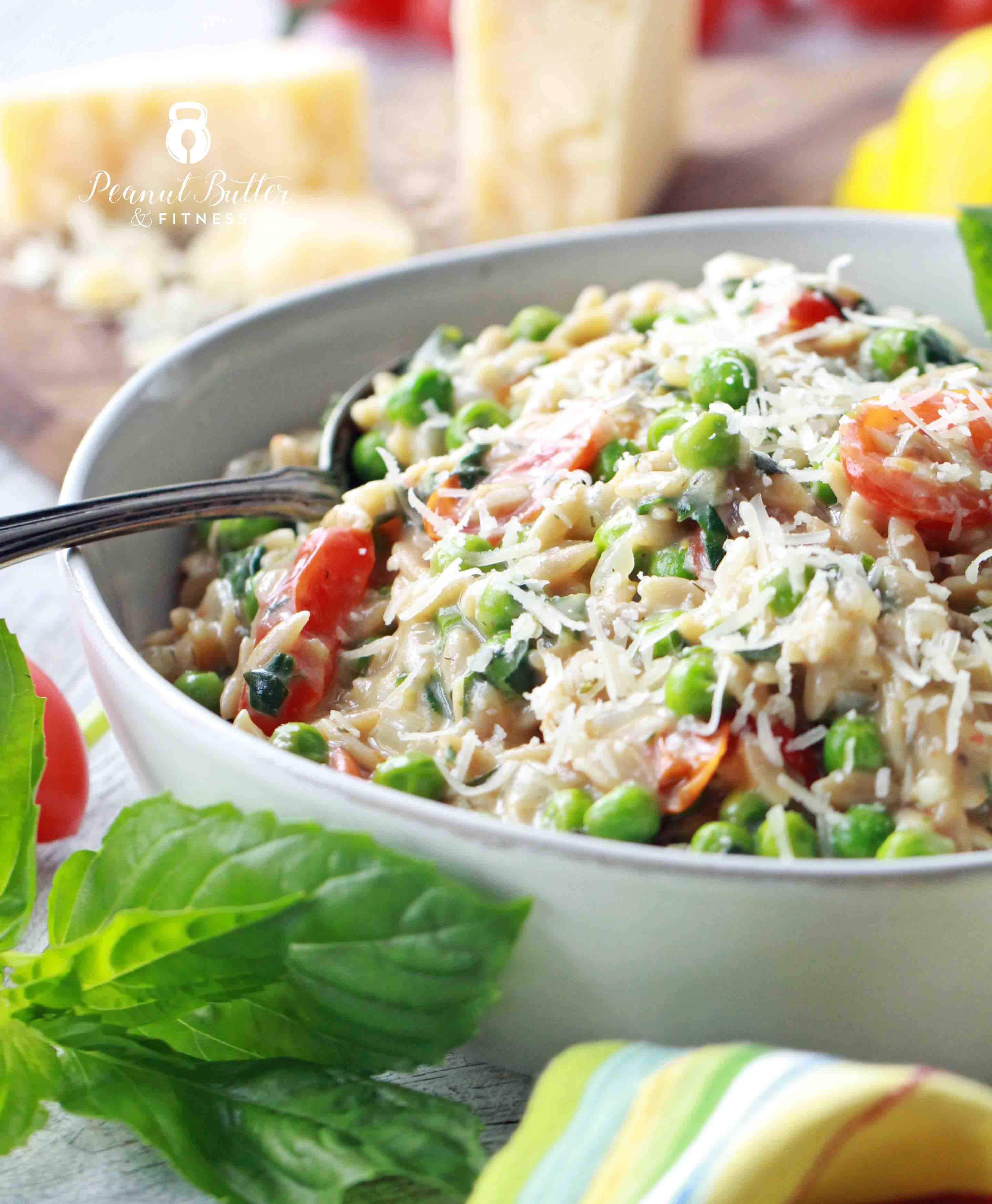 Creamy Orzo with Garlic Roasted Tomatoes