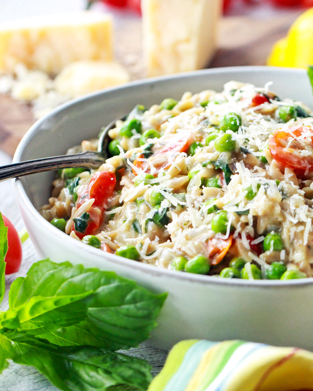 Creamy Orzo with Garlic Roasted Tomatoes
