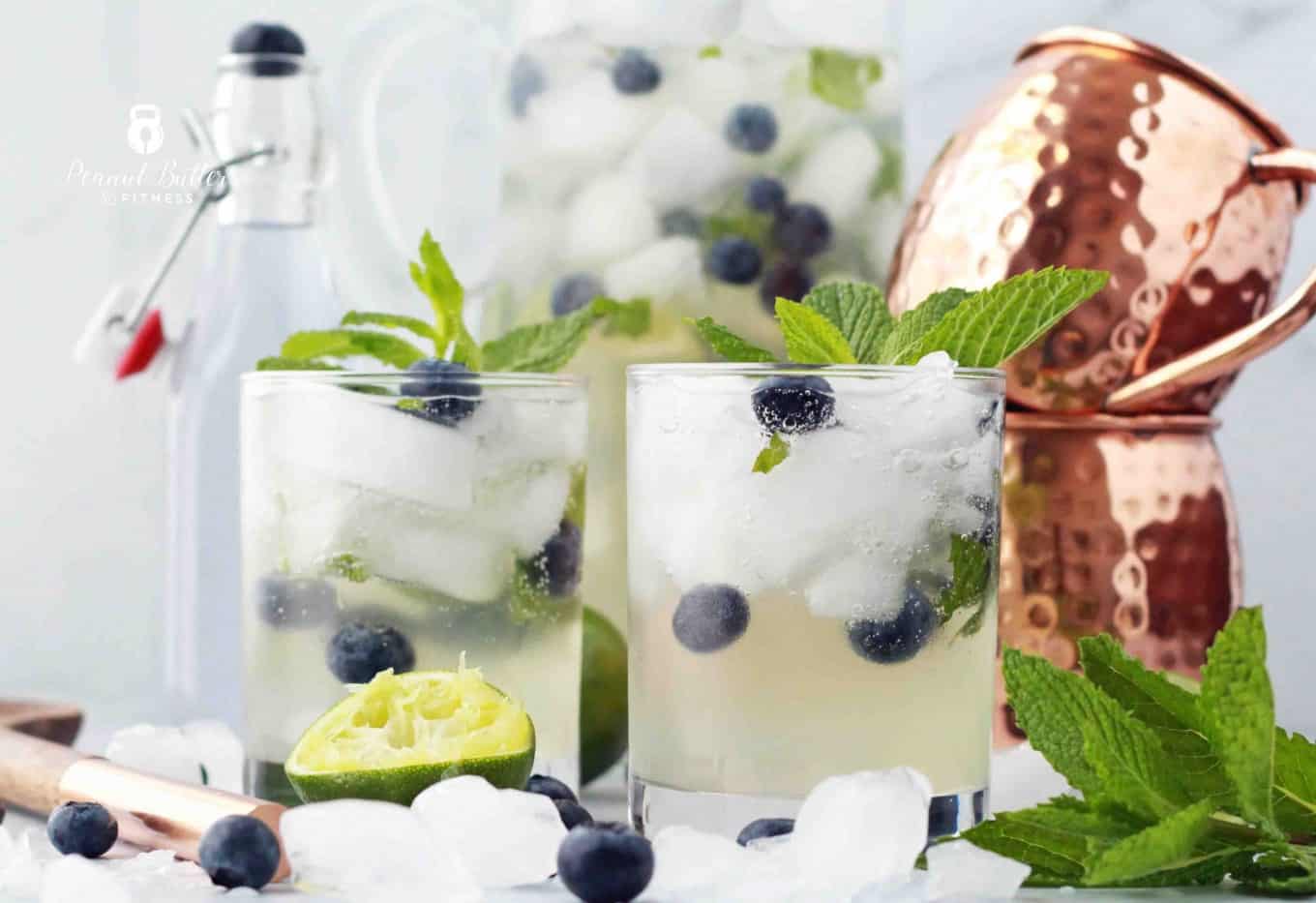 Big Batch Cocktails Blueberry Moscow Mules Peanut Butter and Fitness