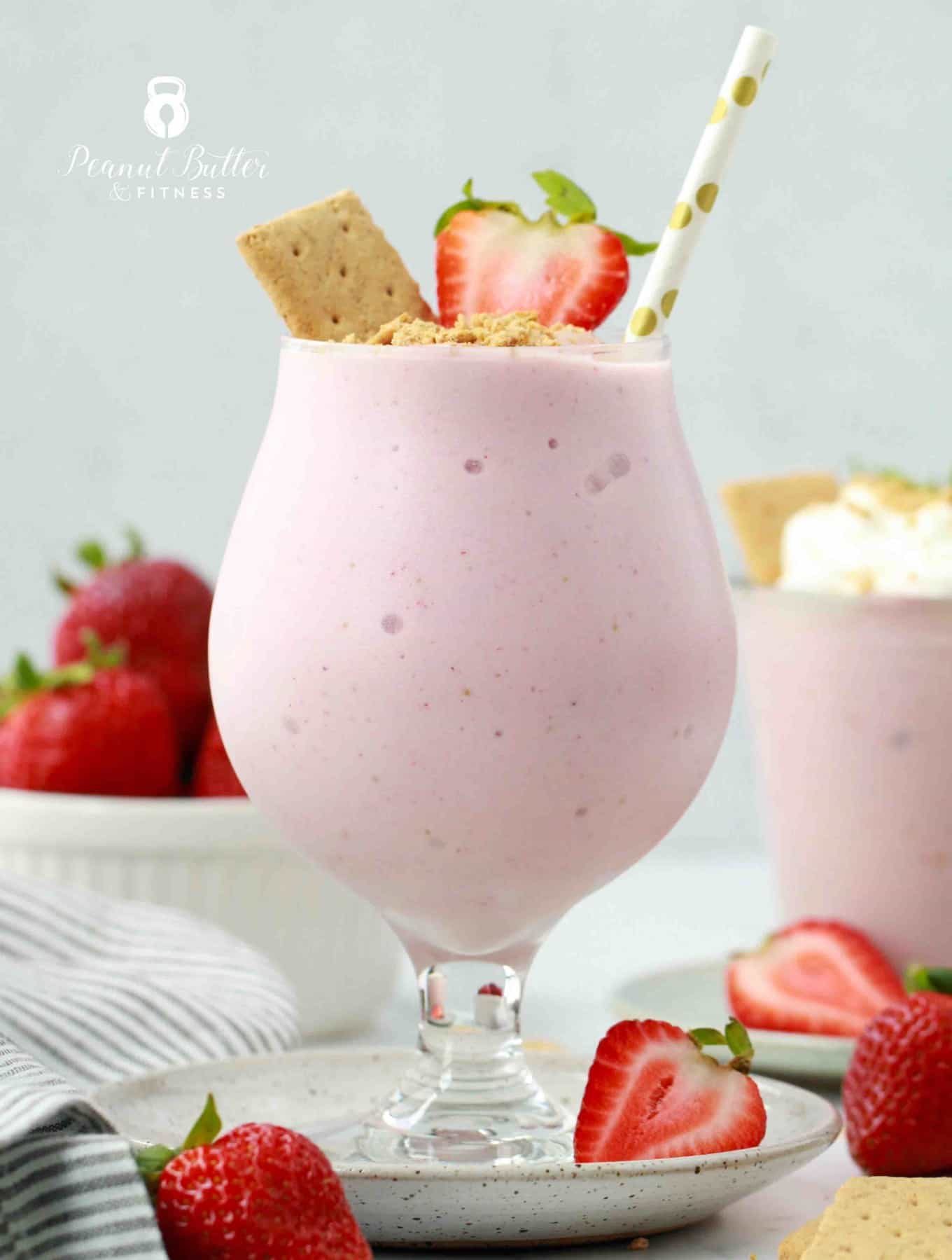 Strawberry Cheesecake Protein Shake Peanut Butter and Fitness