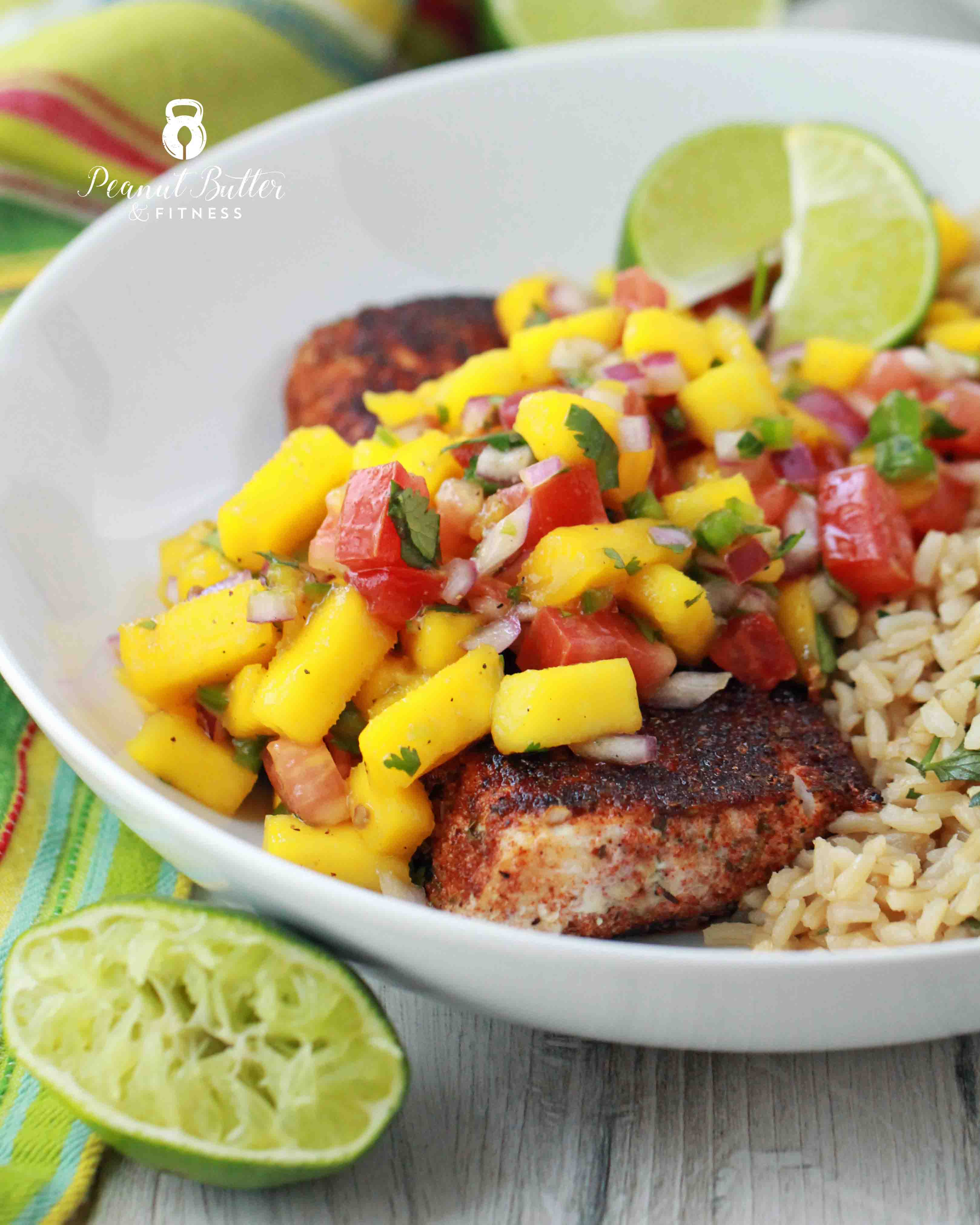 Blackened Mahi Mahi with Mango Salsa - Peanut Butter and Fitness