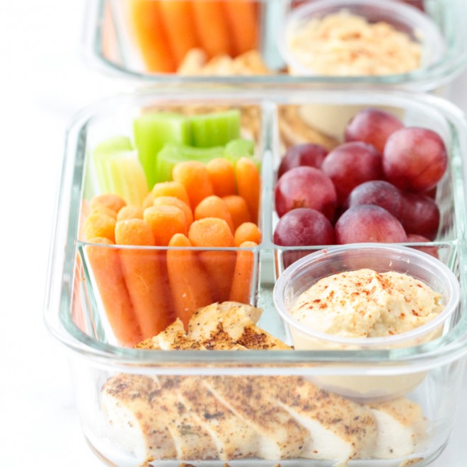 Chicken & Hummus Meal Prep Box Peanut Butter and Fitness