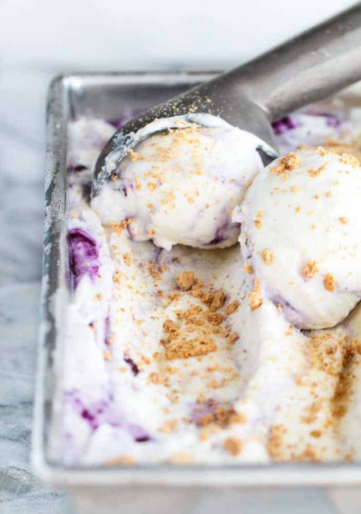 No-Churn Blueberry Cheesecake Frozen Yogurt