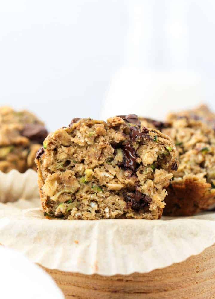 Zucchini Chocolate Chunk Oatmeal Muffins