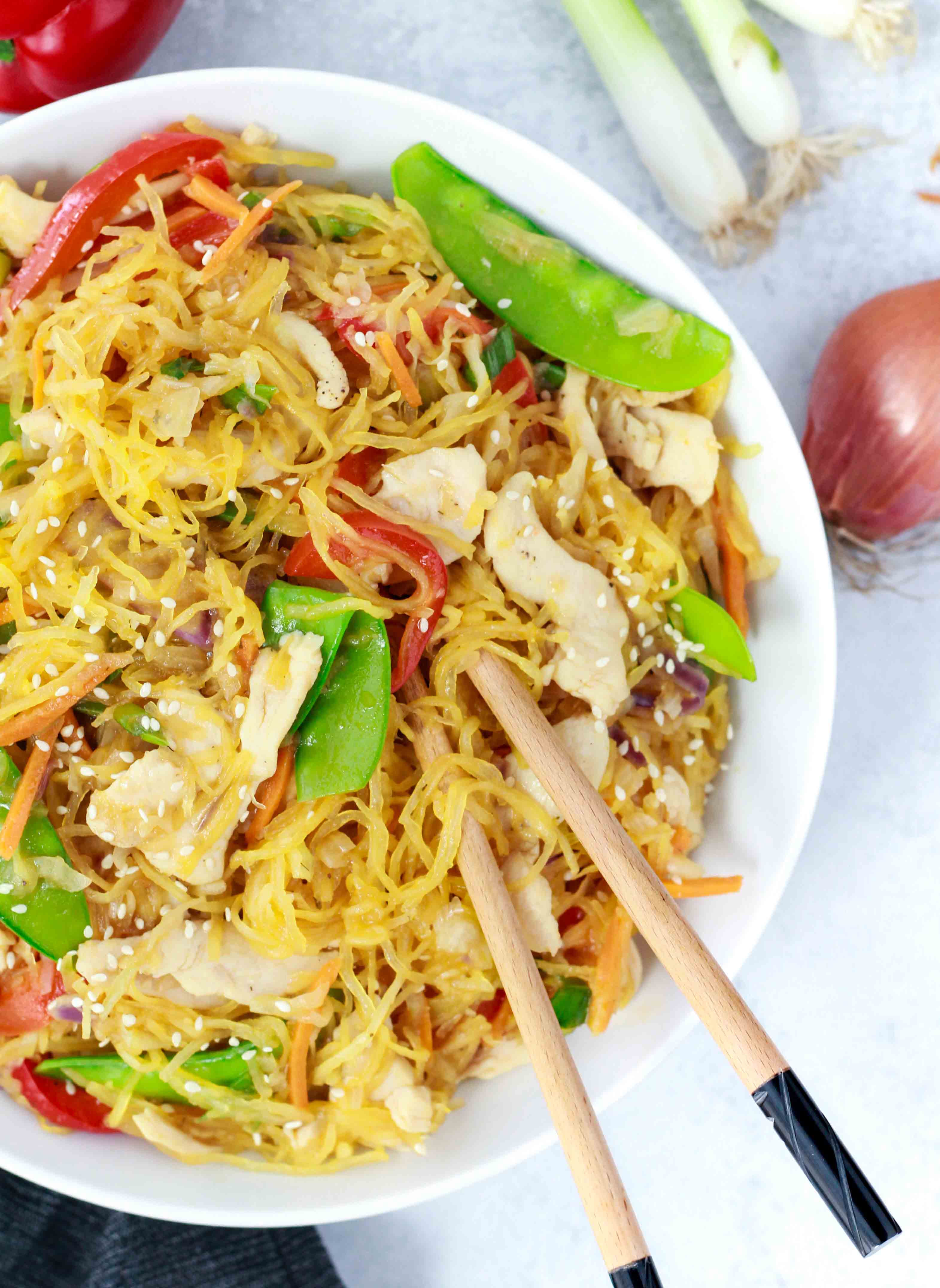 Spaghetti Squash Chow Mein