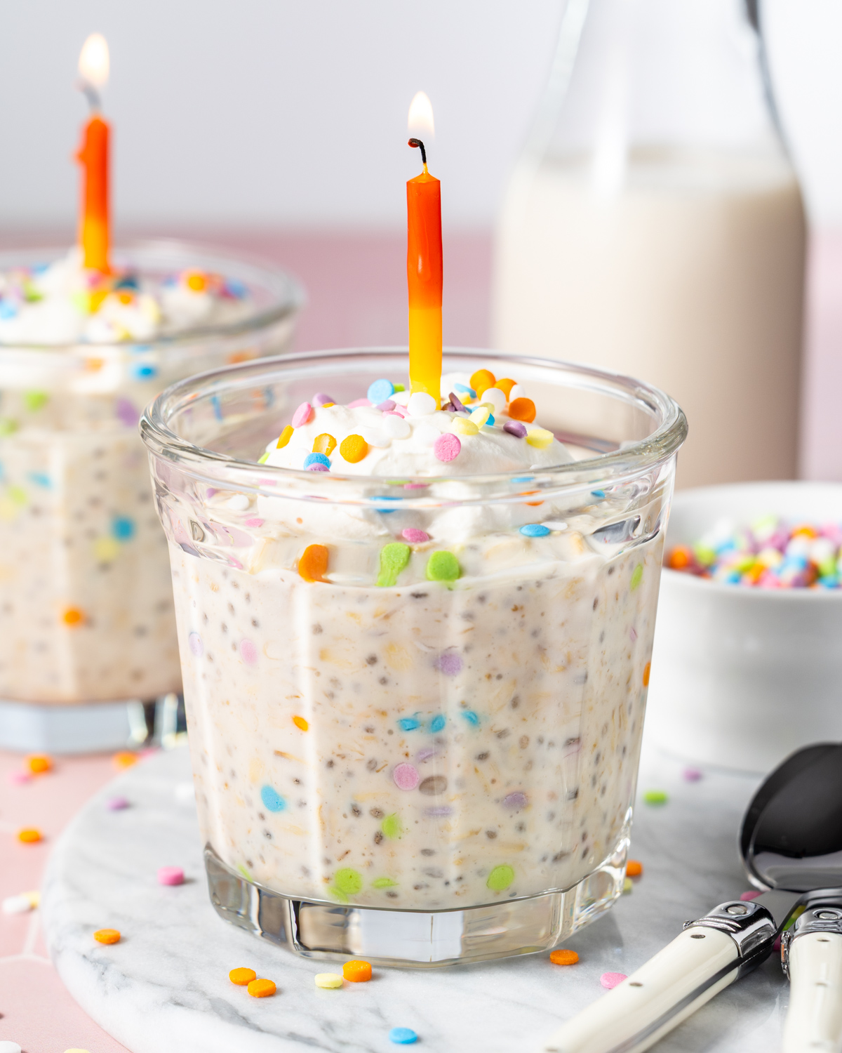 Birthday Cake Protein Overnight Oats