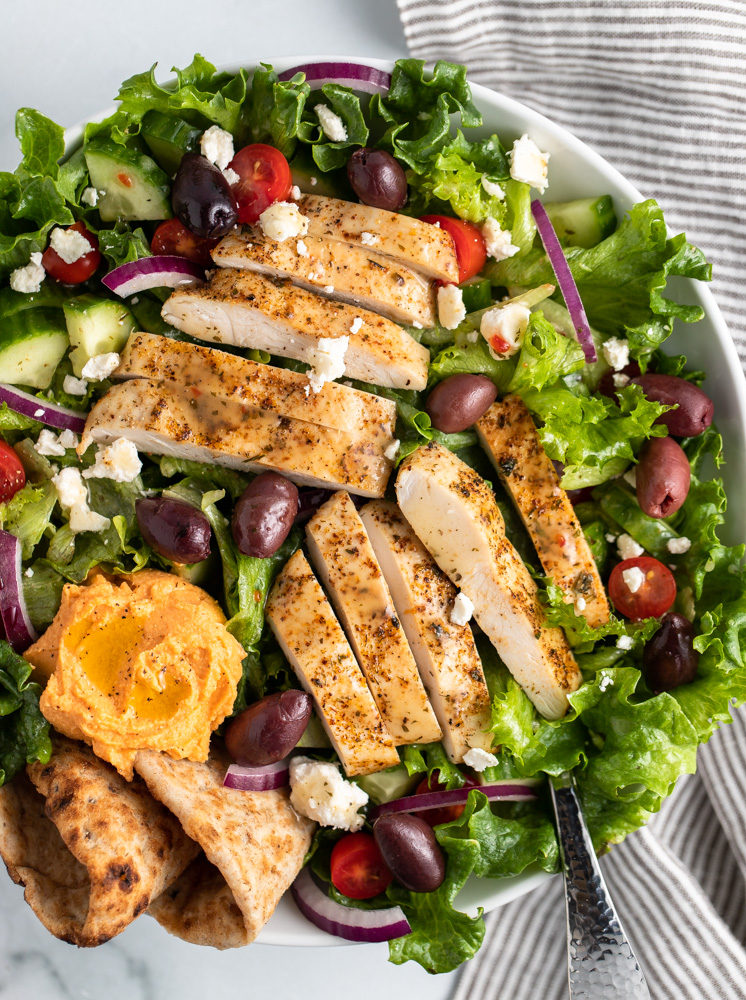 Easy Greek Chicken Salad - Peanut Butter and Fitness