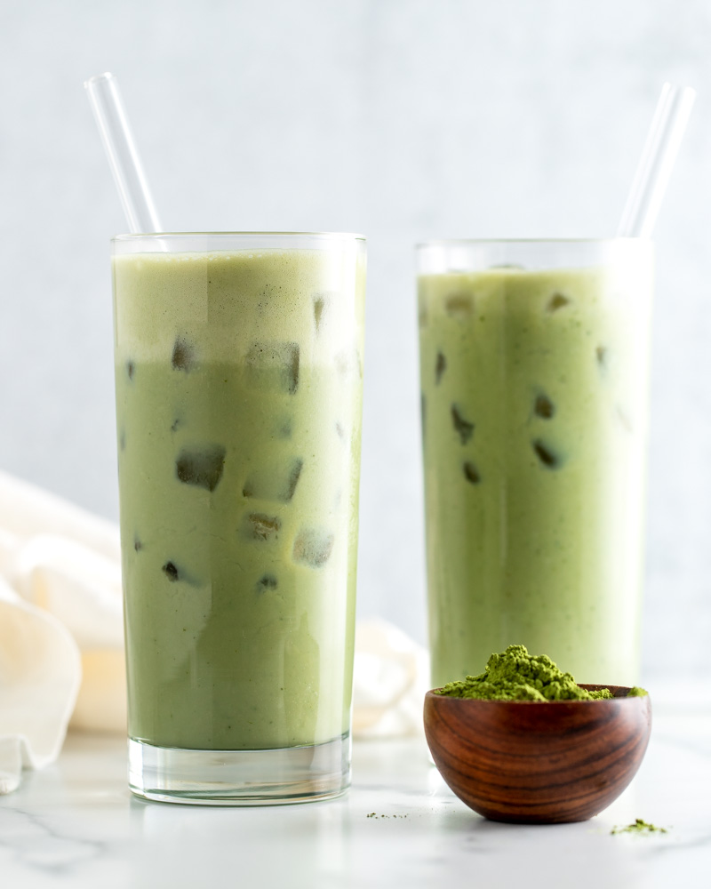 Iced Matcha Collagen Latte - Peanut Butter and Fitness