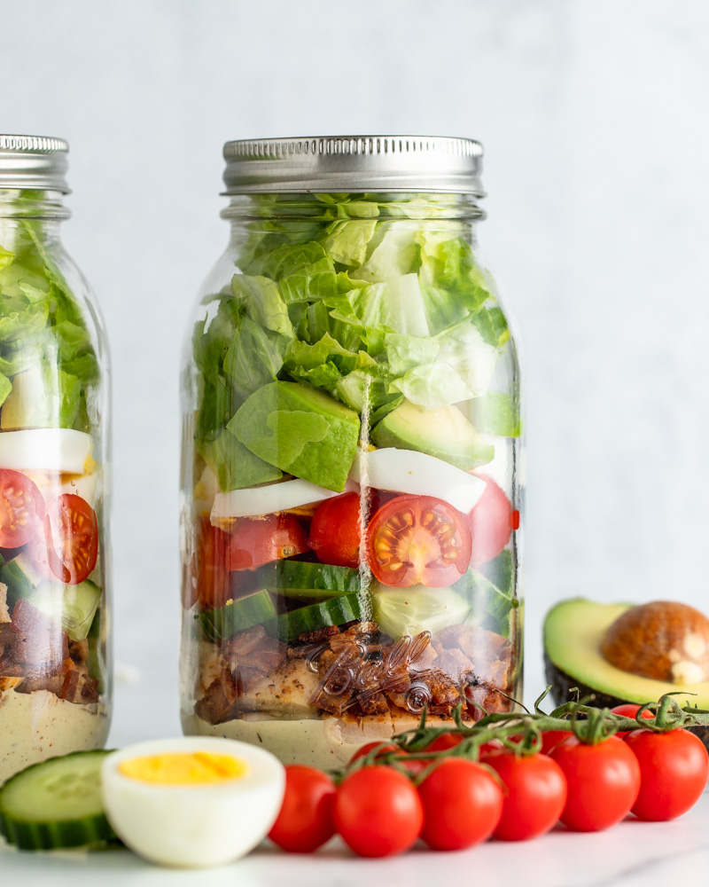 Mason Jar Chicken Cobb Salad