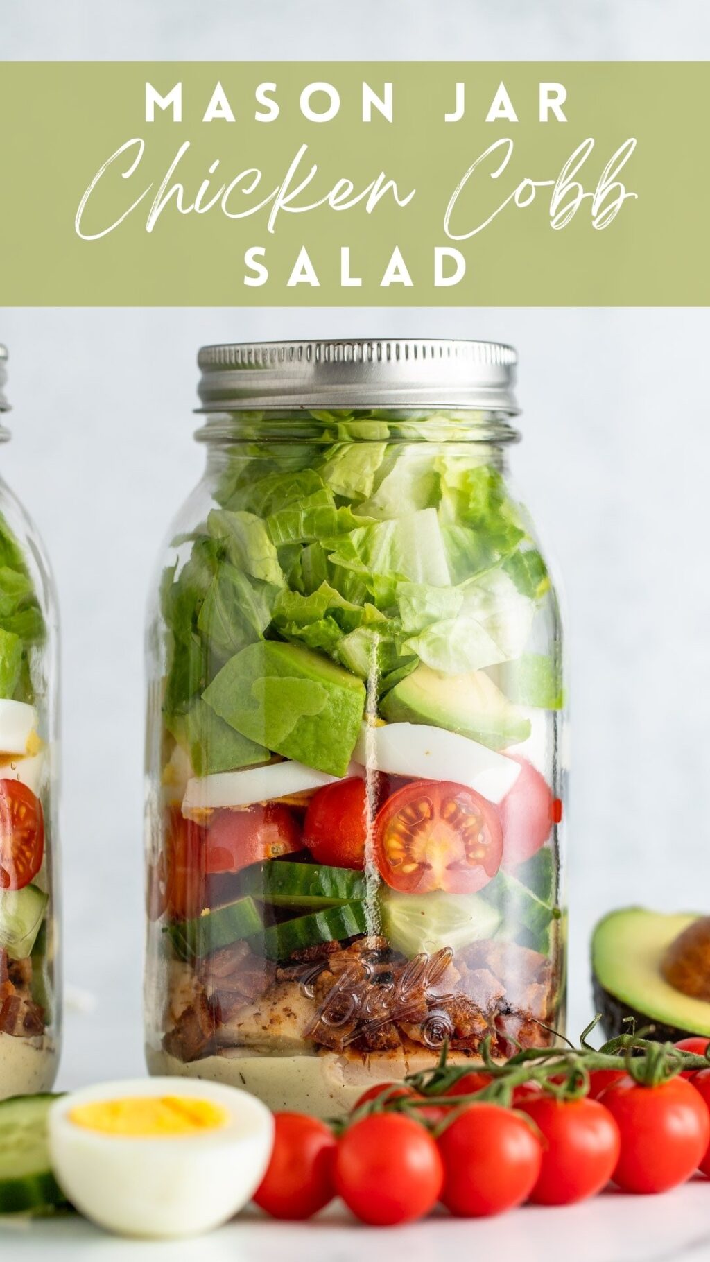 How to Food Prep Ball Mason Jar Cobb Salad - Seven Graces